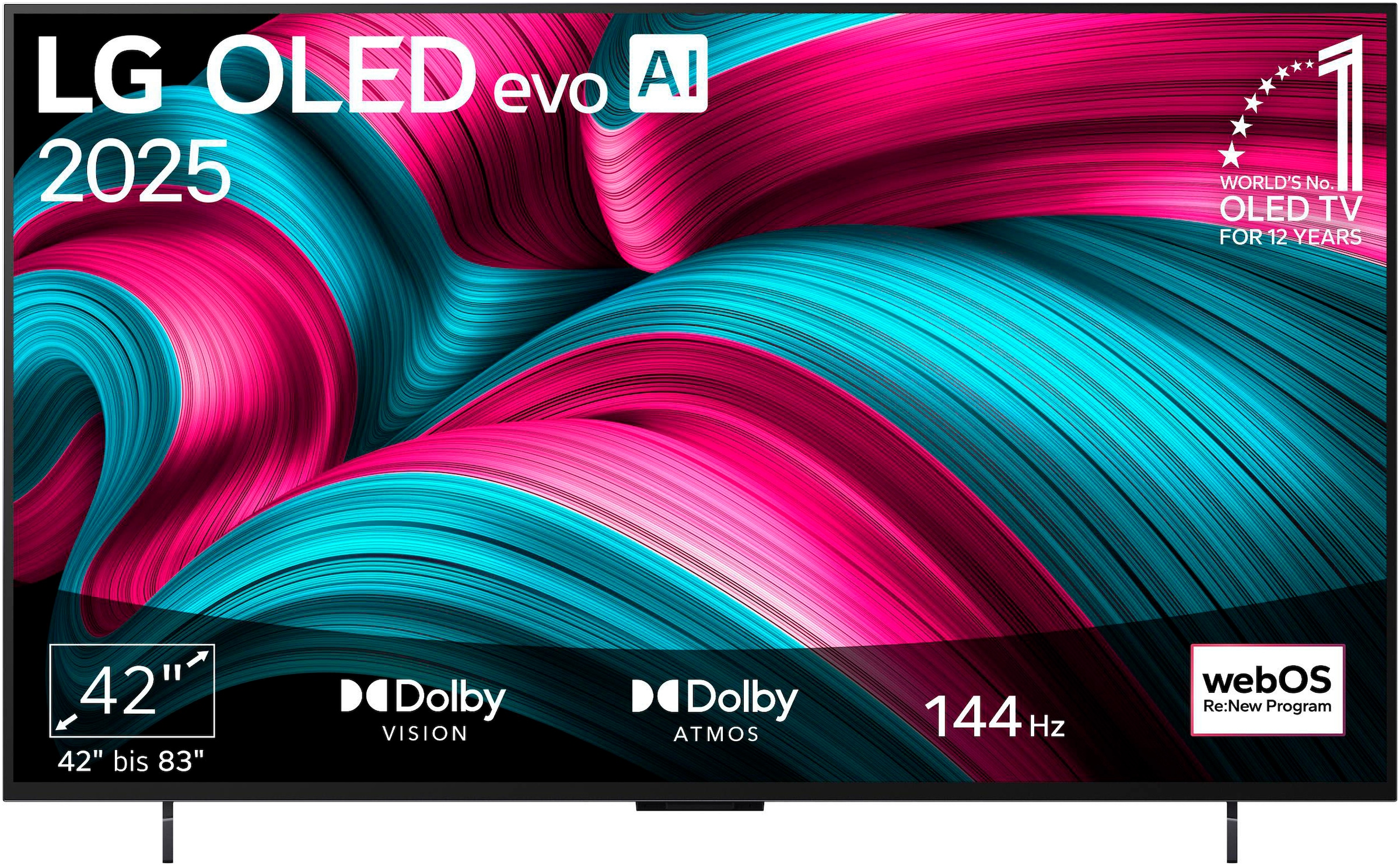 LG OLED-Fernseher »OLED42C5ELB« 106 cm/42 Smart-TV grau/schwarz ALLM, QMS), 3x USB 2.0, LAN, Wi-Fi 6, Bluetooth v 5.3; NVIDIA G-SYNC, AMD...