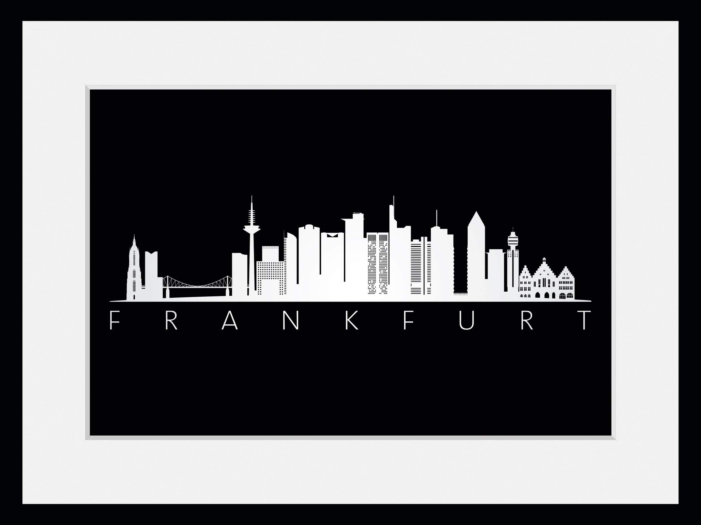queence Bild »Frankfurt Skyline BLACK« Deutschland   Frankfurt am Main   Sc günstig online kaufen
