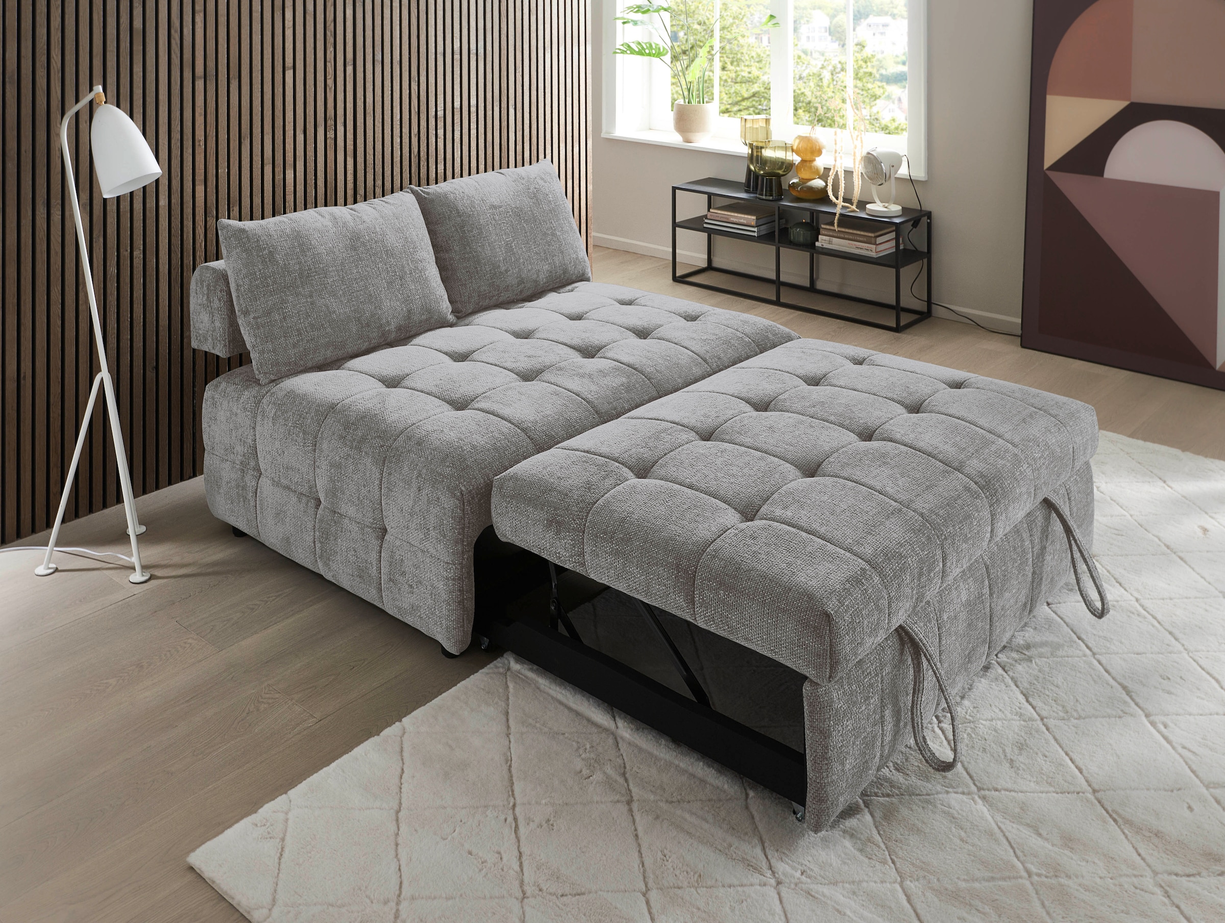 ATLANTIC home collection Schlafsofa »Kuno, B:140cm« 2-Sitzer Schlafsofa mit Sitztiefenverstellung (2x)