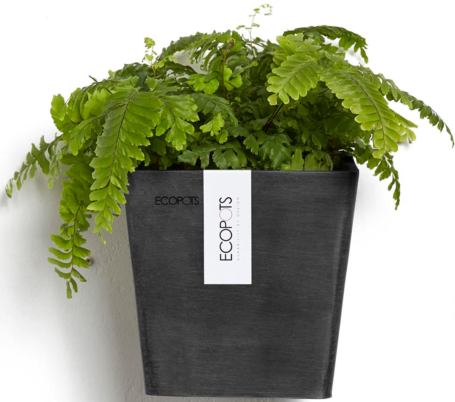 ECOPOTS Blumentopf »Manhattan Wall 15 Dunkelgrau«, für innen und außen: frostsicher, bruchsicher und lichtbeständig