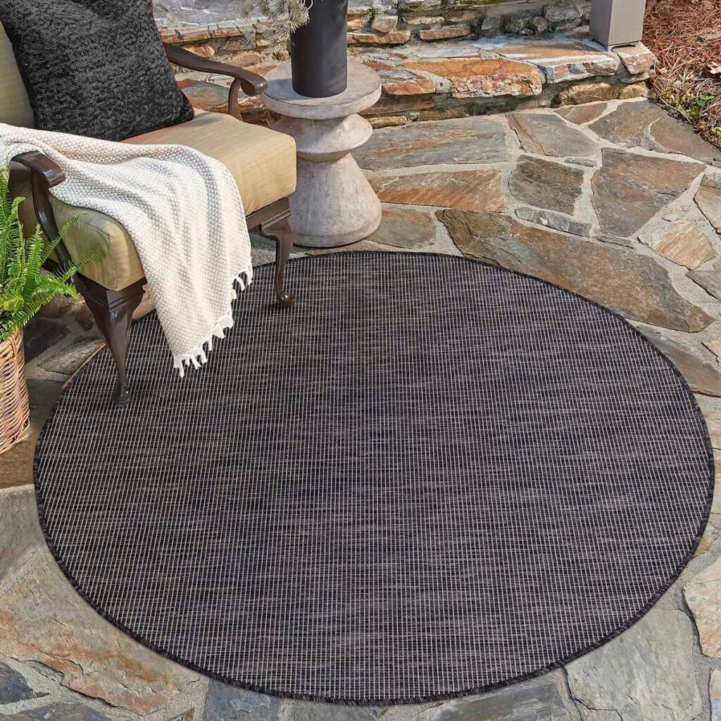 Carpet City Outdoorteppich »PALM2778« rund 5 mm Höhe Wetterfest & UV-bestän günstig online kaufen