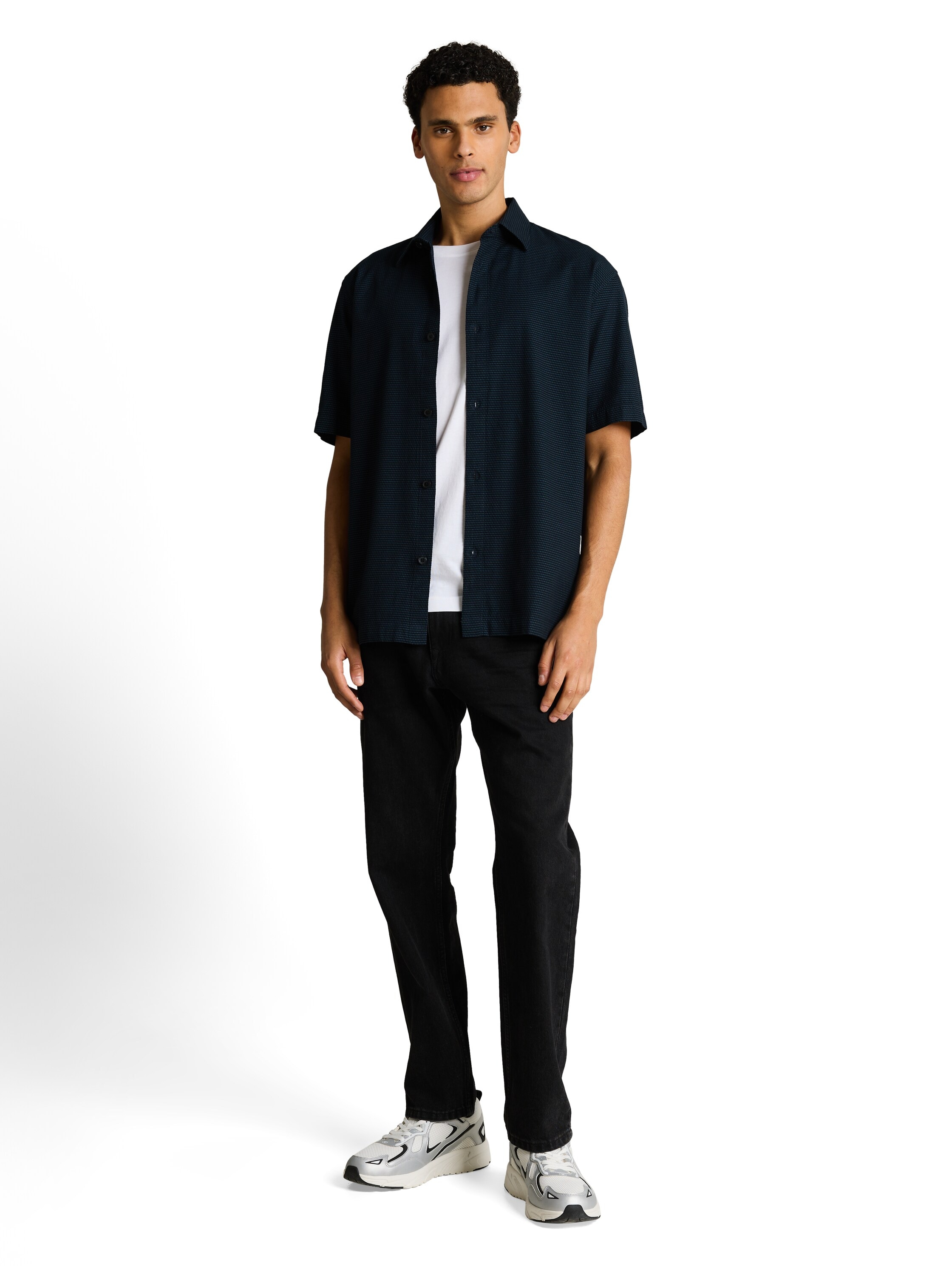 TOM TAILOR Denim Kurzarmshirt mit Streifen Muster