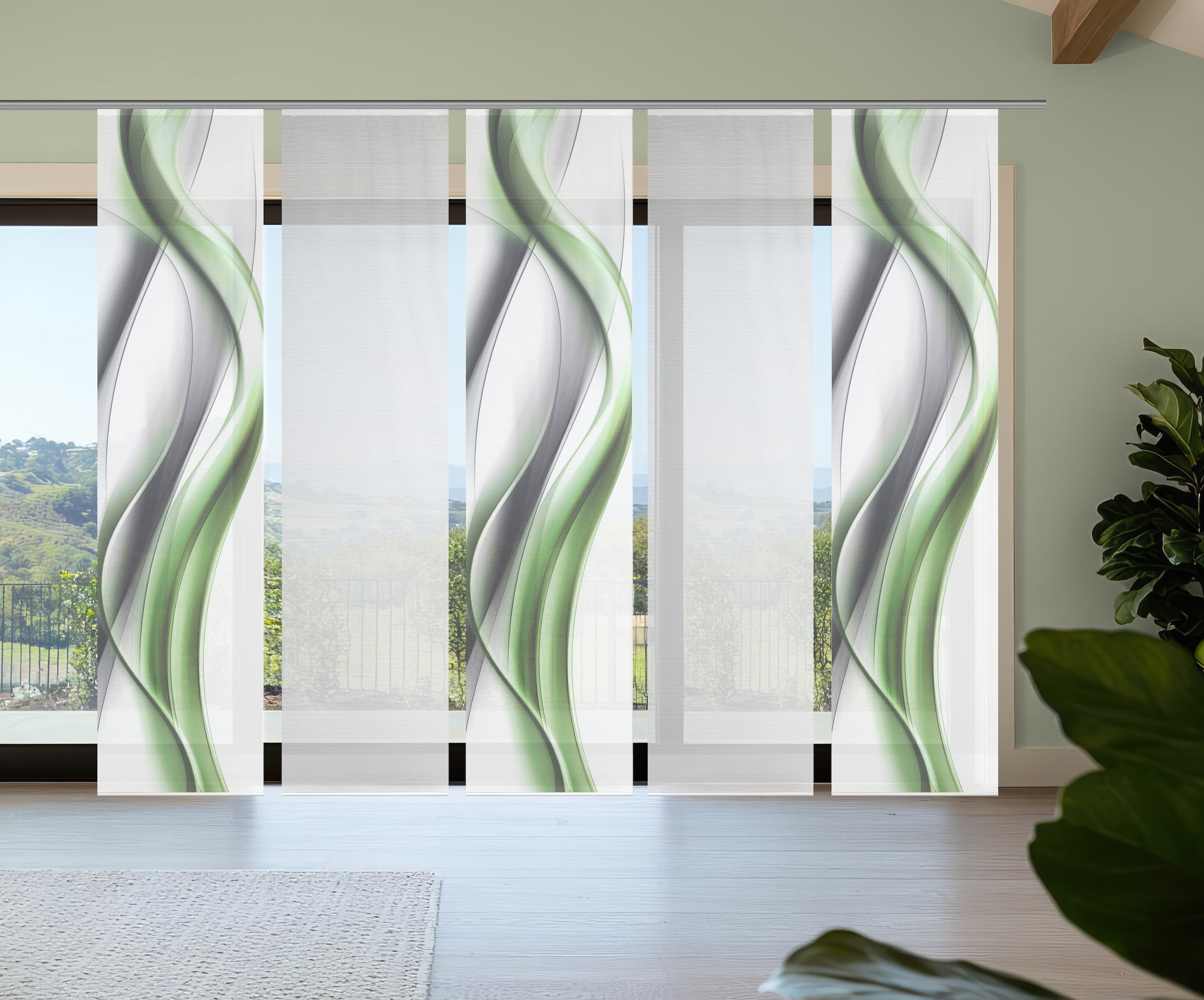 Vision S Schiebegardine »CARA« Paneelwagen 5 Stk. tlg. Schiebevorhang,Bambu günstig online kaufen