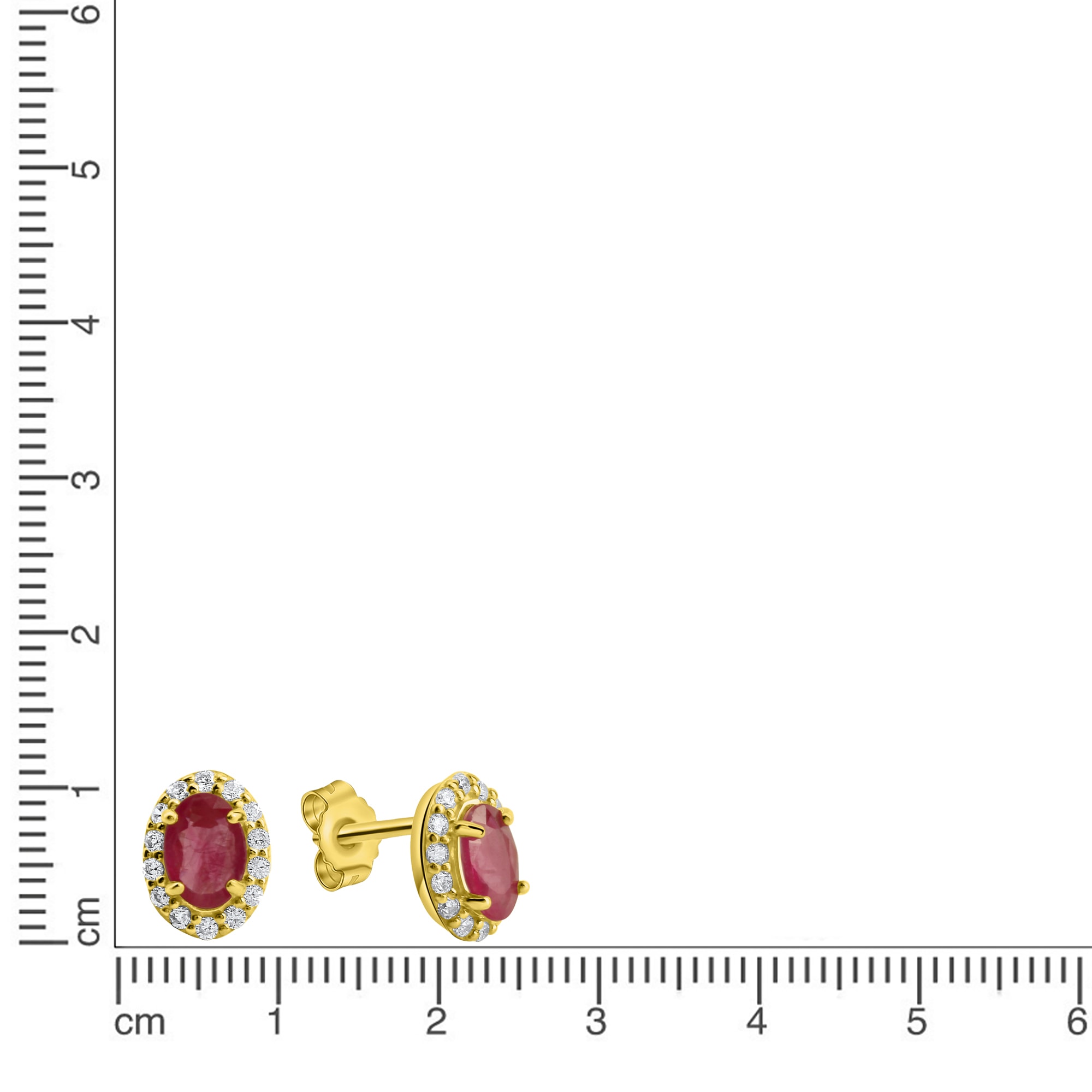 Vivance Paar Ohrstecker »333/- Gelbgold glanz Rubin Zirkonia«