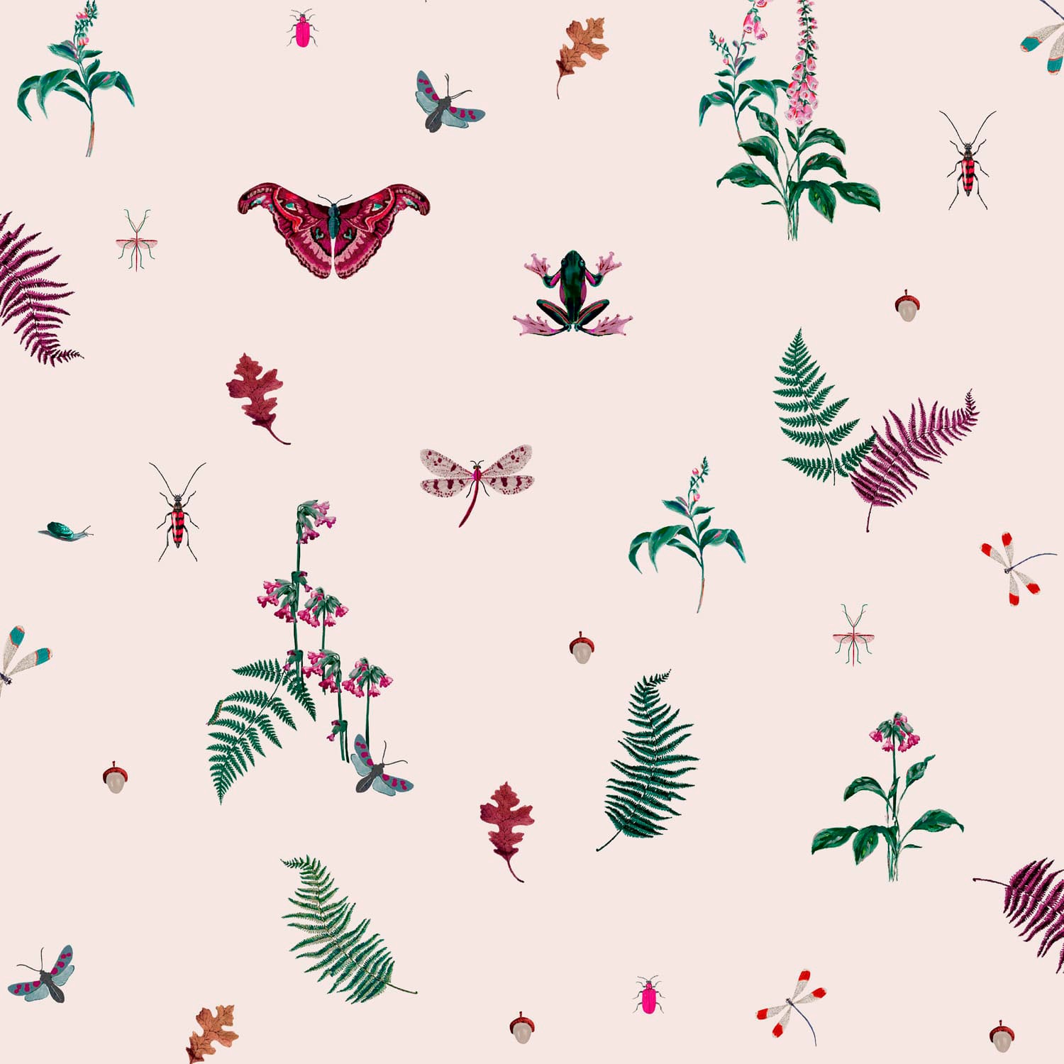 Joules Vliestapete »Midnight Beasts Blush Crème« animal print glatt animal print