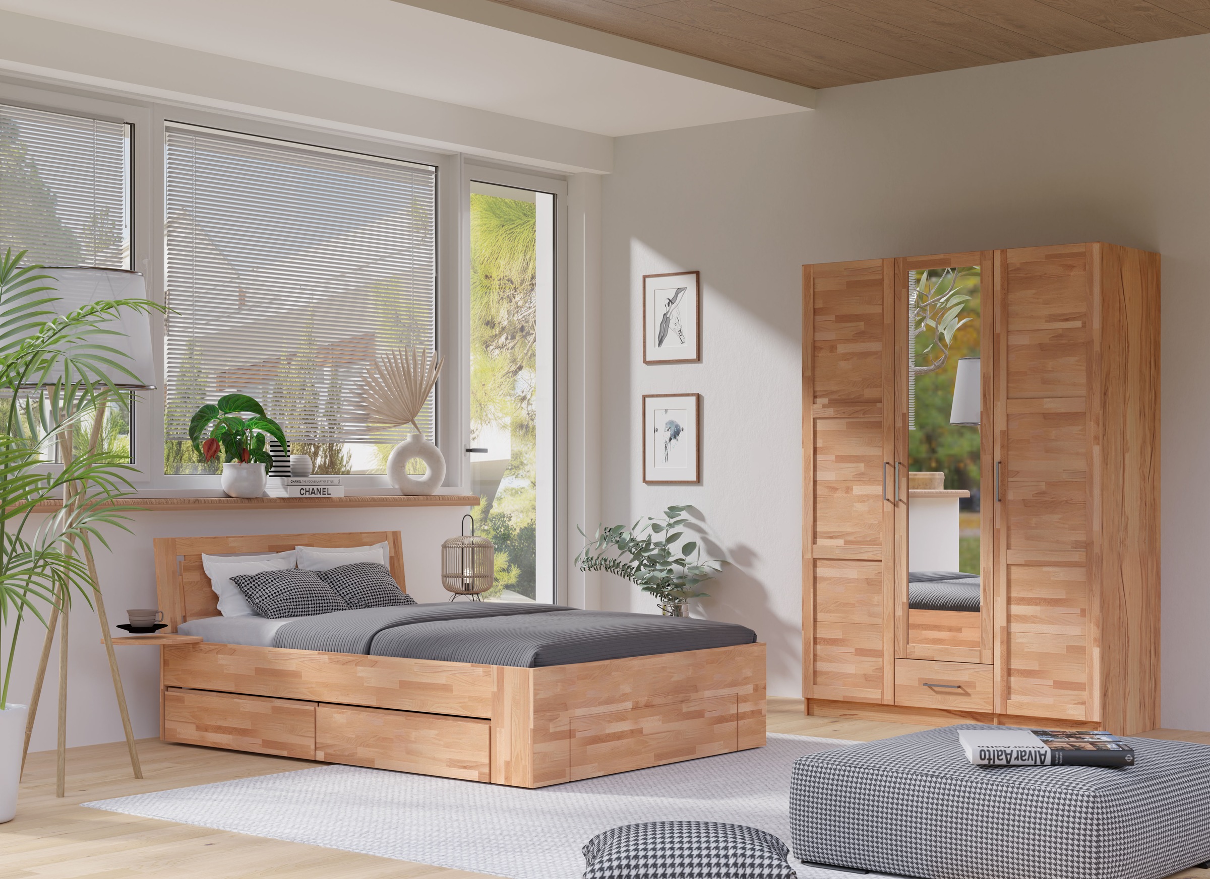 Home affaire Kleiderschrank »Sabrina, natürlicher Landhausstil, mit Innenau günstig online kaufen