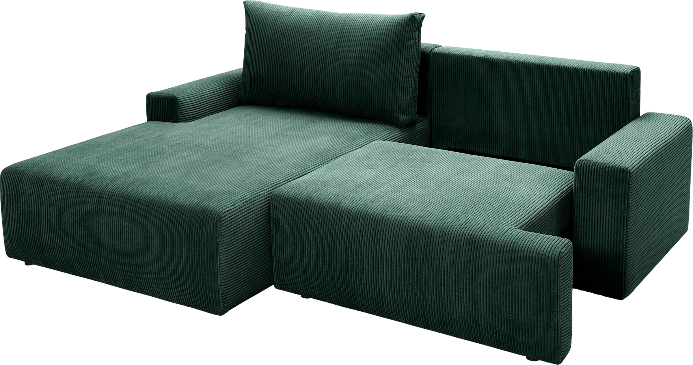 exxpo - sofa fashion Ecksofa »Orinoko, aktuelles Design und hoher Sitzkomfort, L-Form«, inkl. Bettfunktion und Bettkasten, schöne Farben im angesagten Cord