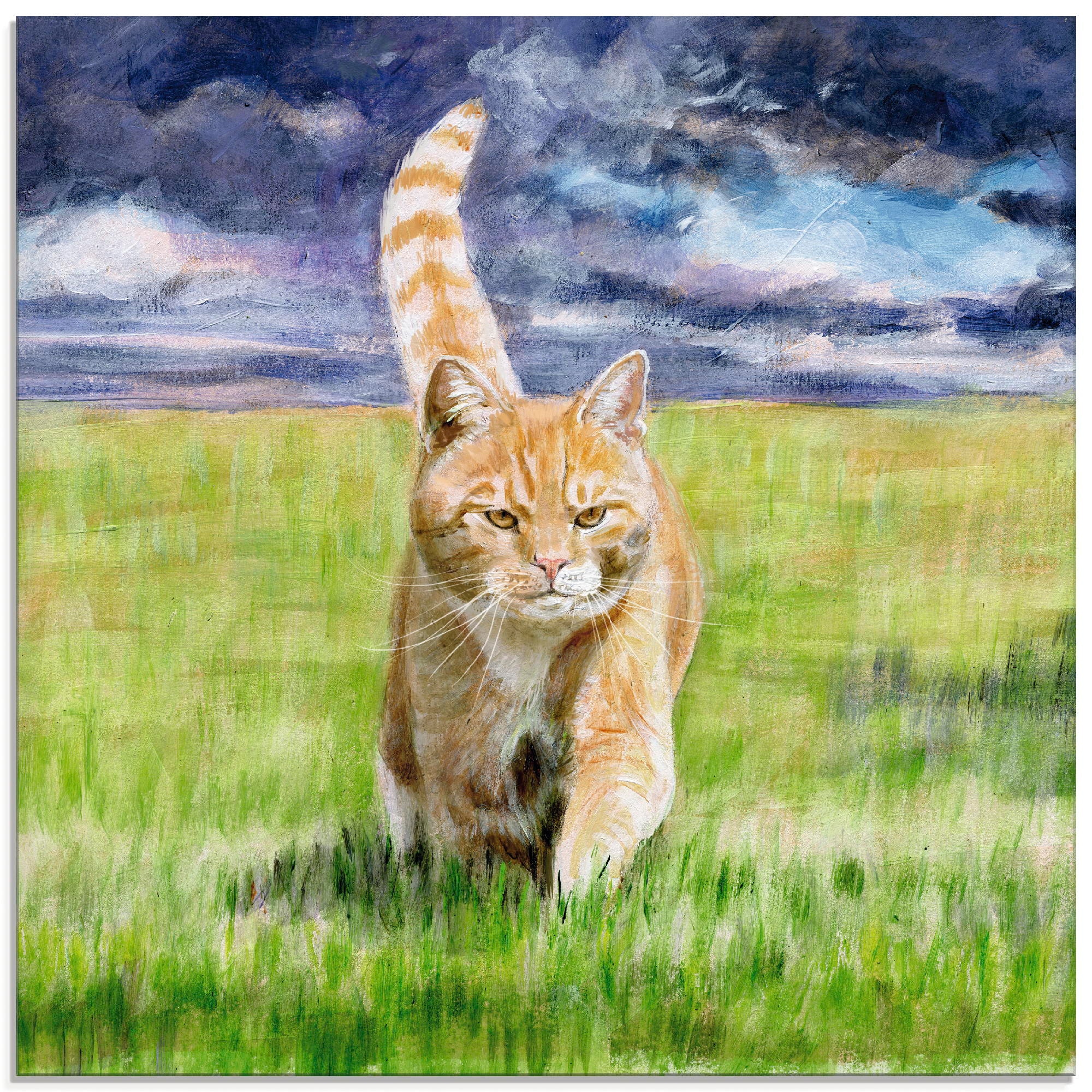 Artland Glasbild »Auf Jagd« Haustiere 1 Stk. tlg. in verschiedenen Größen