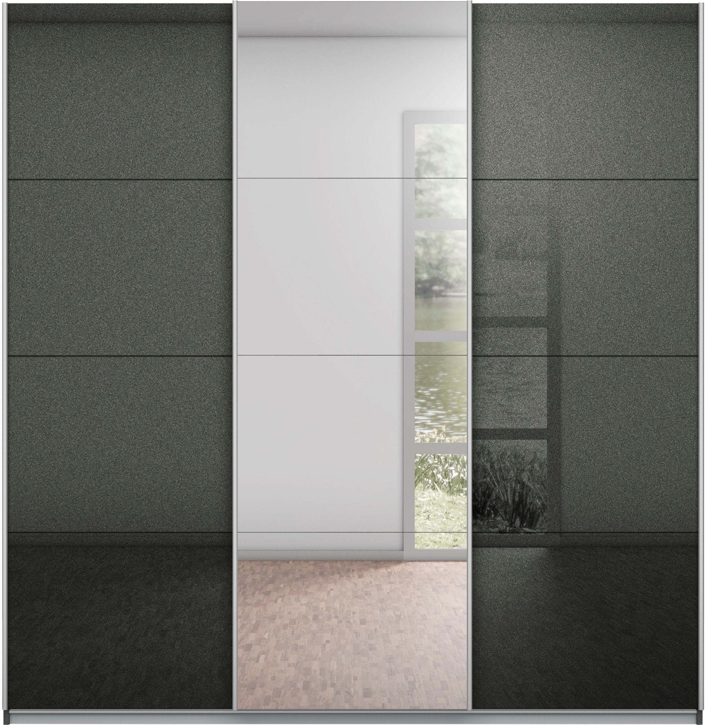 rauch Schwebetürenschrank »Kleiderschrank Schrank Garderobe KOLUNA Hochglanz-Front und Spiegel« 3 Ausstattungen BASIC/CLASSIC/PREMIUM (inkl. SOFT-CLOSE-FUNKTION),  Breiten 203/271/315/360 cm Höhen 210/229 cm MADE IN GERMANY