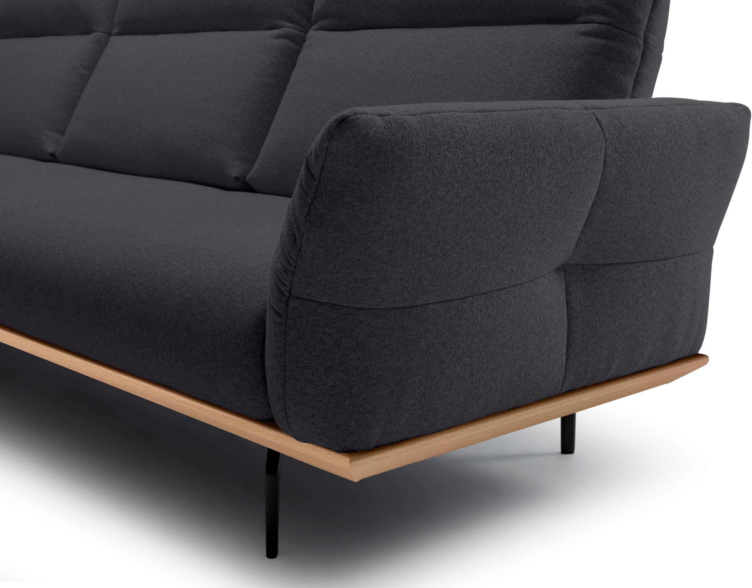 Creation BY ROLF BENZ Ecksofa »CR.460«, Sockel in Eiche, Winkelfüße in Umbragrau, Breite 318 cm