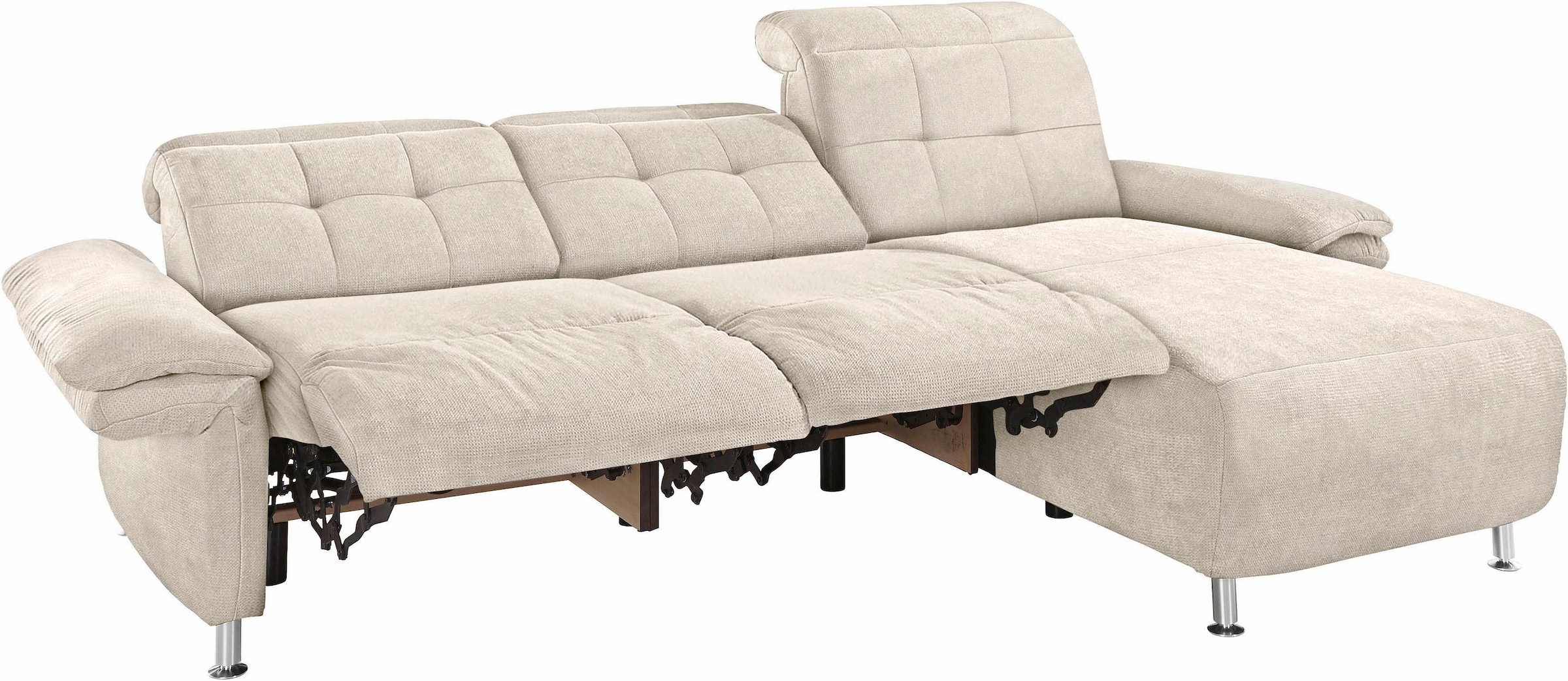 Places of Style Ecksofa »Manhattan L-Form«, 2 Sitze mit elektrischer Relaxfunktion, verstellbare Armlehnen