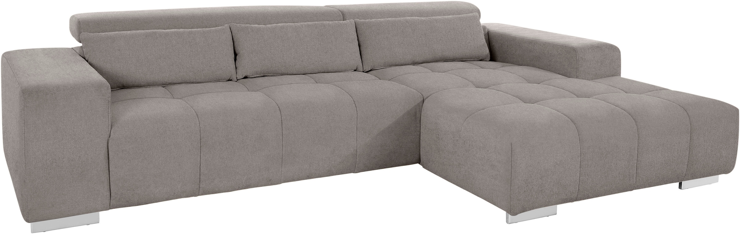 COTTA Ecksofa »Orion L-Form«, mit Kopfteilverstellung & 3 Nierenkissen