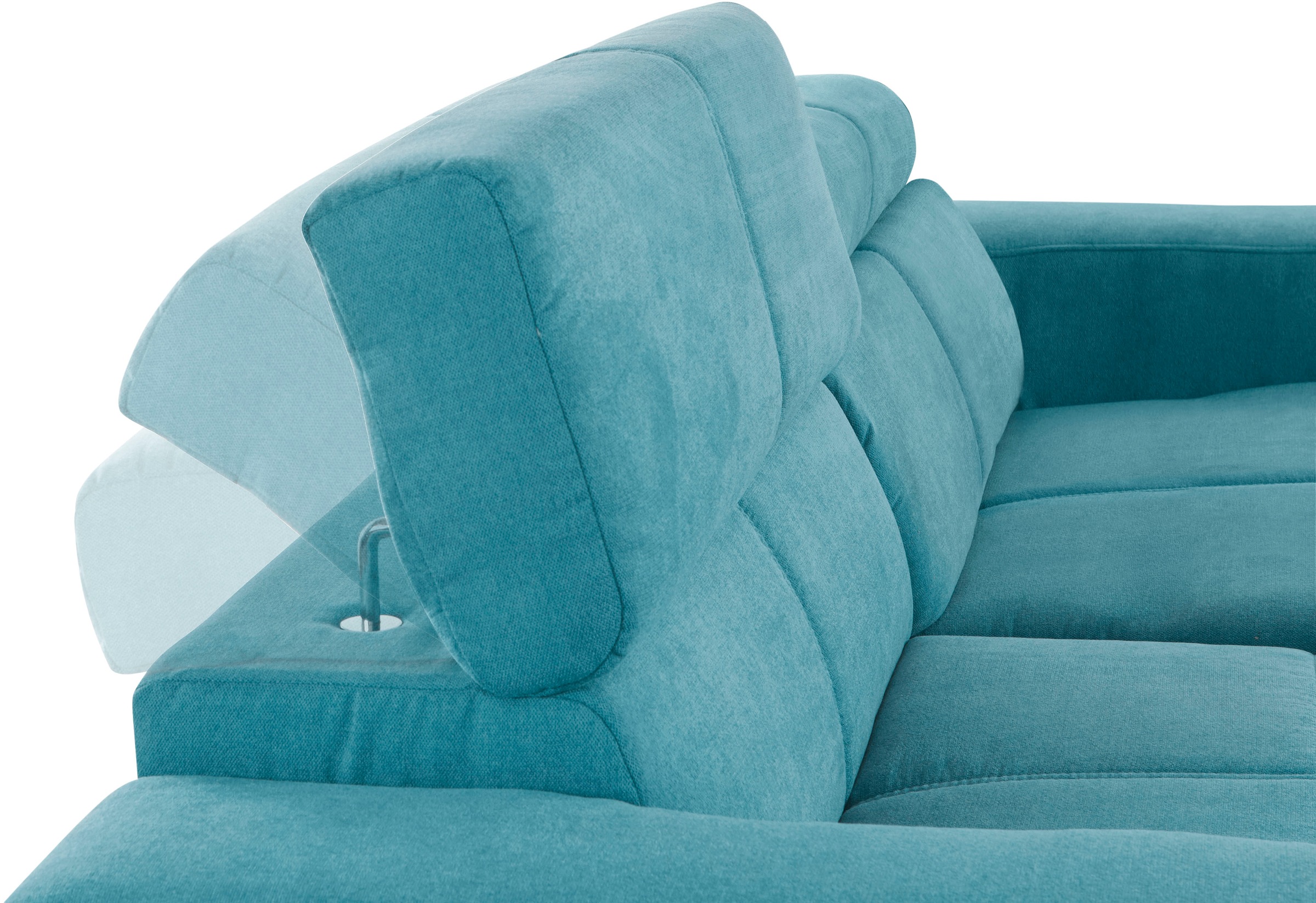 DOMO collection Ecksofa »Brandon kleine Ausführung B/T/H: 214/100/80 cm«, Mit Kopfteilverstellung, auch in Leder und Cord, L-Form