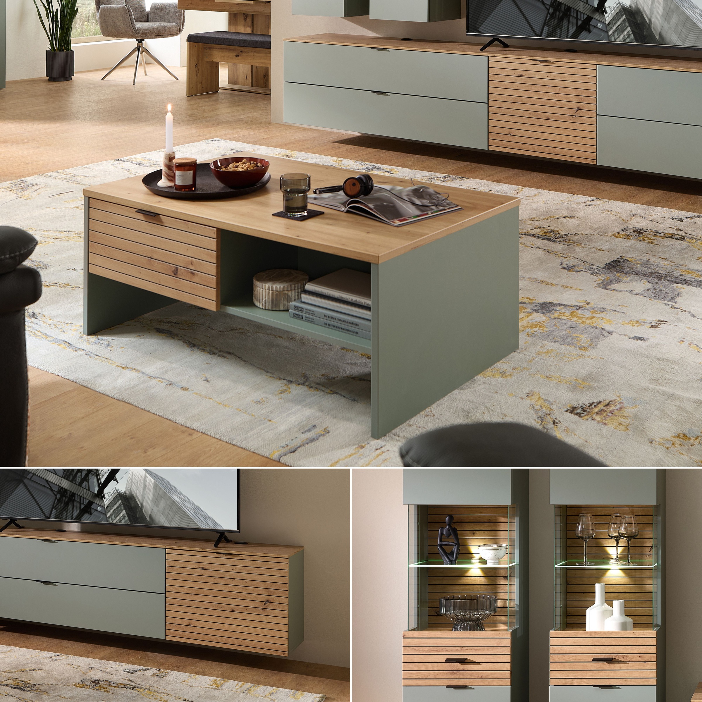 Innostyle Wohnwand »Ina Wohnwand, 340x200x44 cm (B/H/T)«, (6 St.) günstig online kaufen