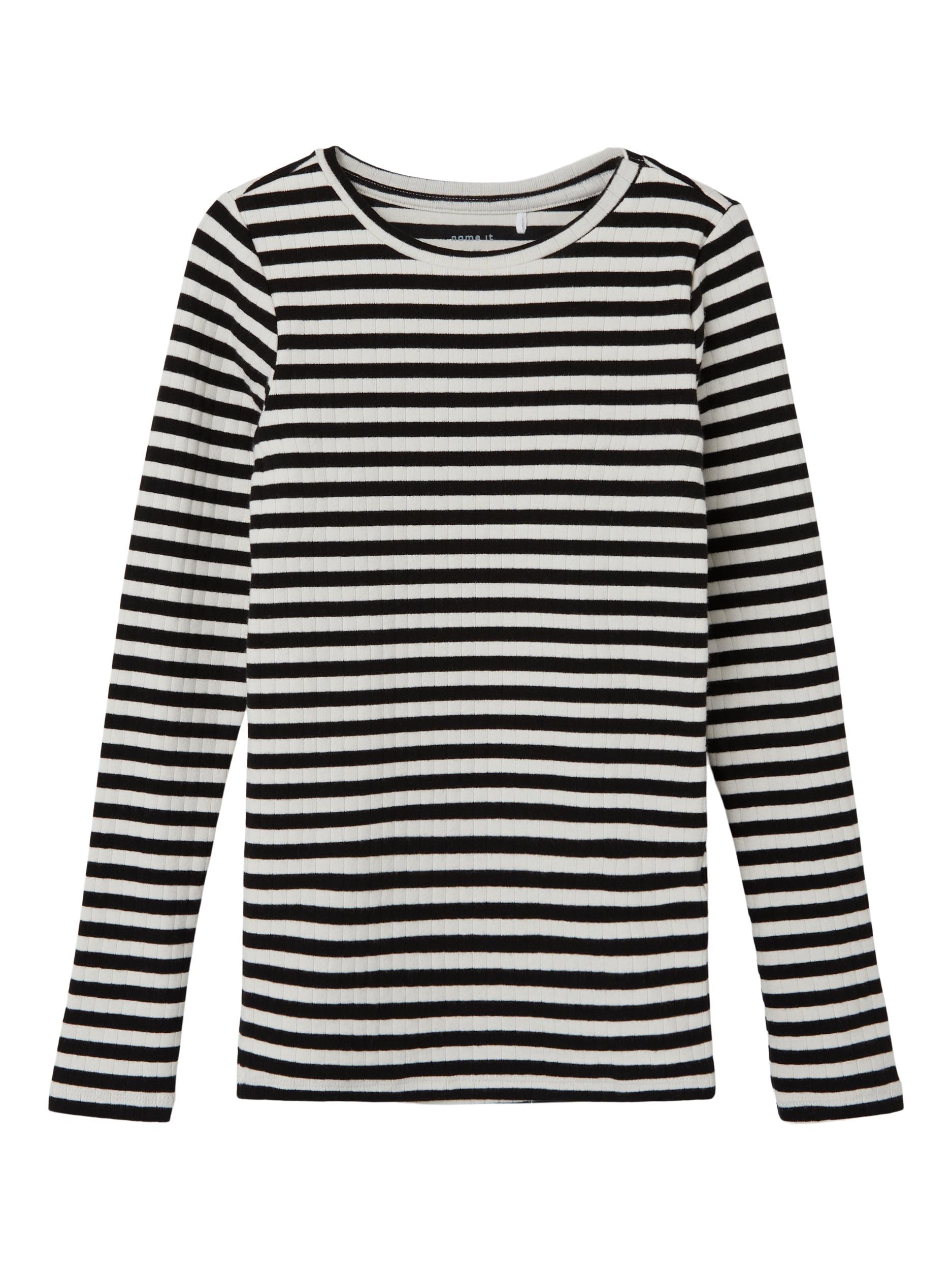 Name It Langarmshirt »NKFSURAJA XSL LS TOP NOOS«, toller Ringel-Look in gerippter Qualität