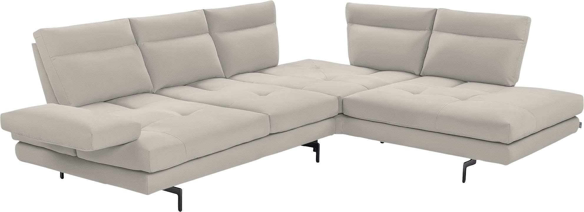 CALIA ITALIA Ecksofa »Toby Wing, L-Form, Designsofa mit sensationellem Sitzkomfort«, Sitztiefenverstellung, funktionale Ecke, Füße in schwarz matt