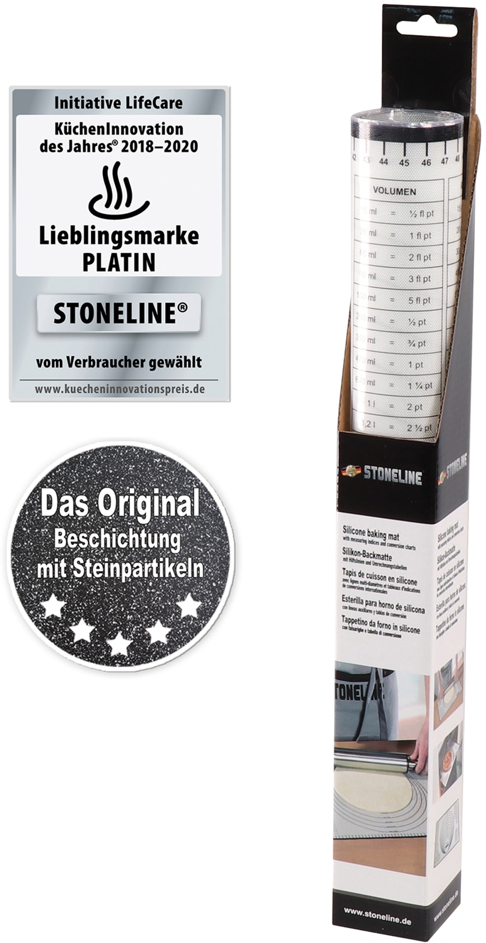 STONELINE Backmatte, (Set, 2 tlg.), Glasfaser mit Silikonbeschichtung