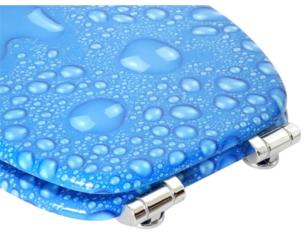 Sanilo Badaccessoire-Set »Tautropfen Blau«, (Komplett-Set, 3 tlg.), bestehend aus WC-Sitz, Badteppich und Waschbeckenstöpsel
