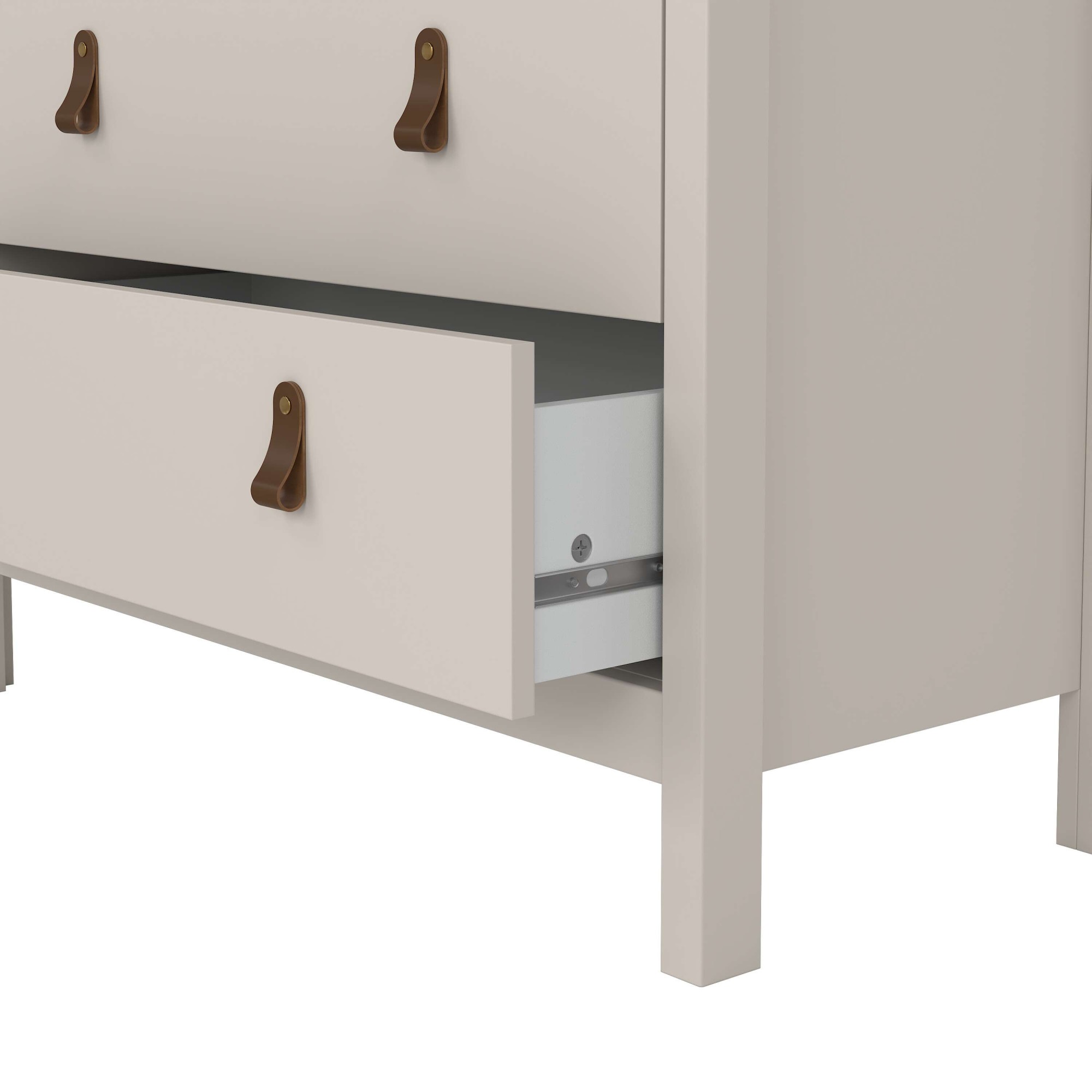 Home affaire Kommode »Madrid, Aufbewahrung, Schubladenschrank, Stauraum« Skandinavisches Design, Wahlweise Leder- oder Metallgriffe