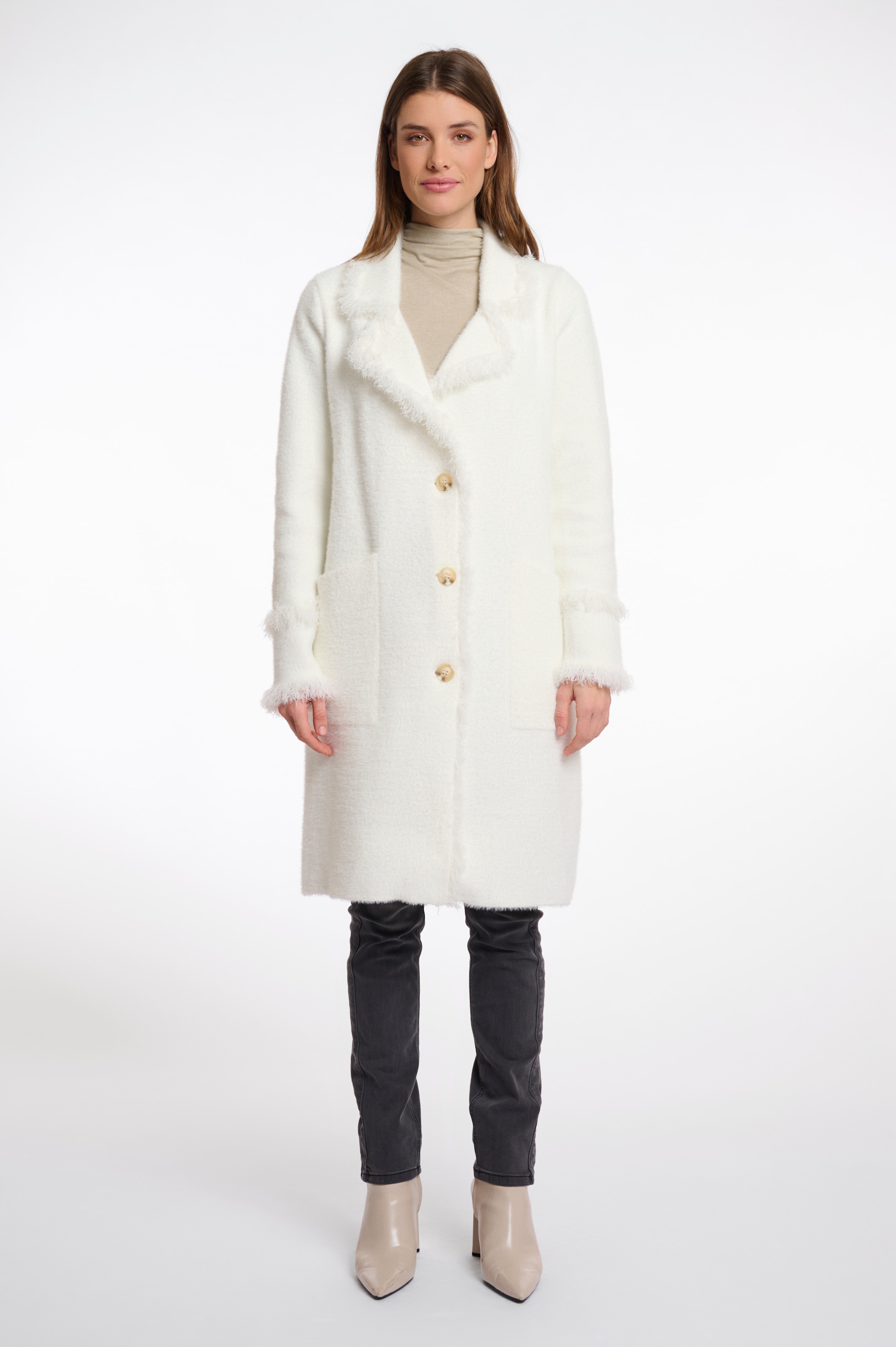 Rino & Pelle Longstrickjacke »CATENA« mit Fransendetails und Knöpfen