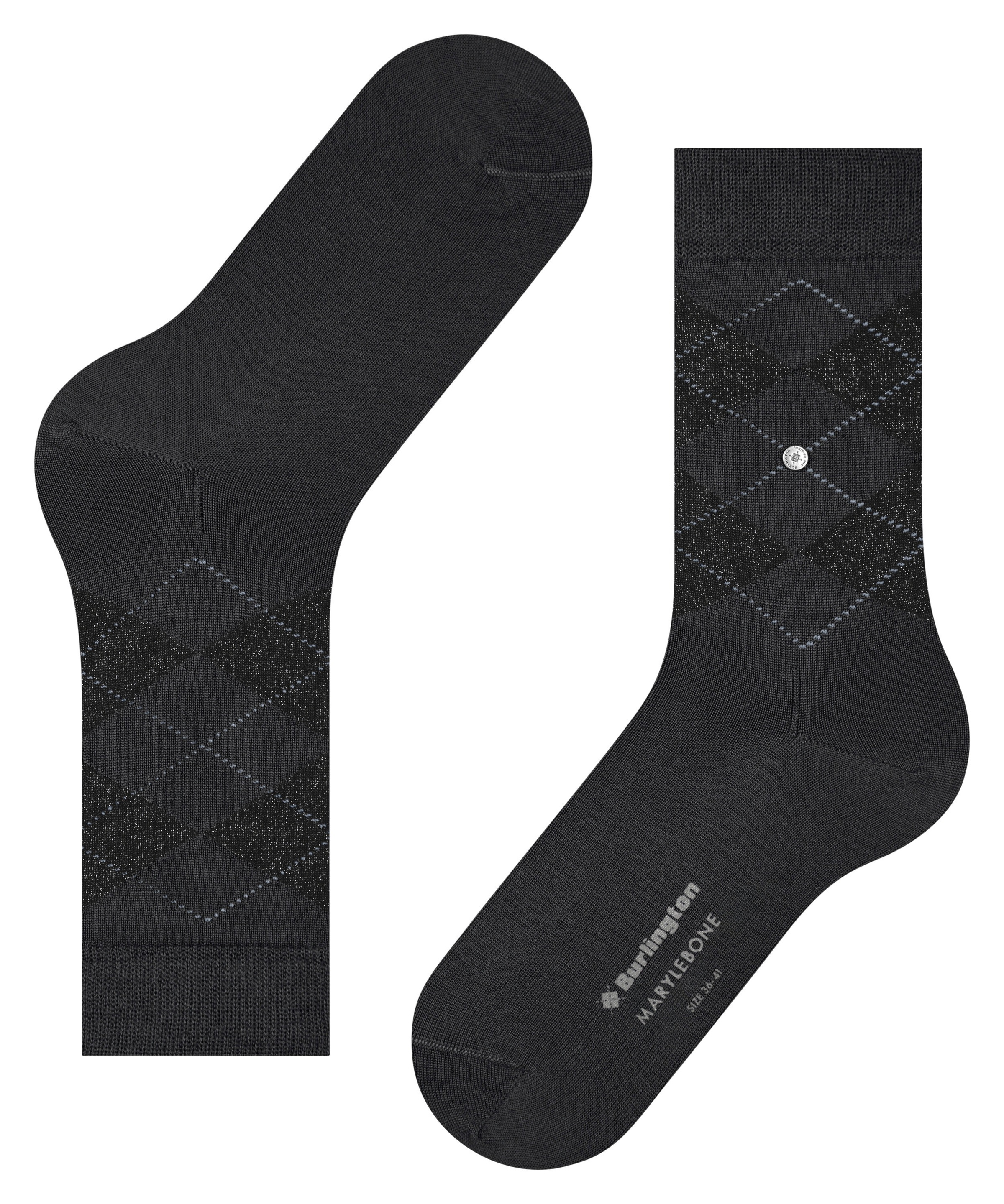 Burlington Socken »Marylebone Glitter« verstärkt, hochwertig,mehrfarbig, mit Karo