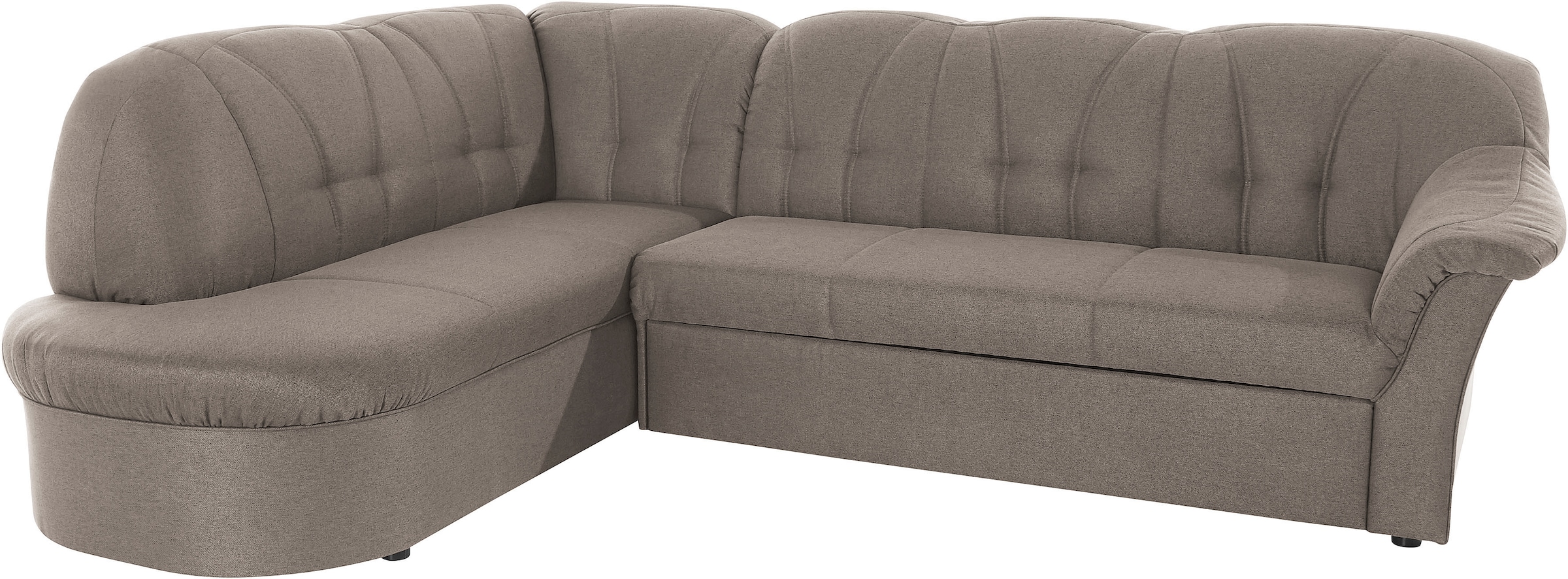 DOMO collection Ecksofa »Pegnitz, elegante Rückensteppung, zeitlose Formensprache, L-Form«, wahlweise mit Bettfunktion