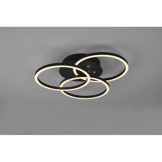 TRIO Leuchten LED Deckenleuchte »Circle«, 1 flammig-flammig, Deckenlampe  schwarz matt mit schwenkbaren Ringen / inkl. Fernbedienung auf Rechnung  kaufen