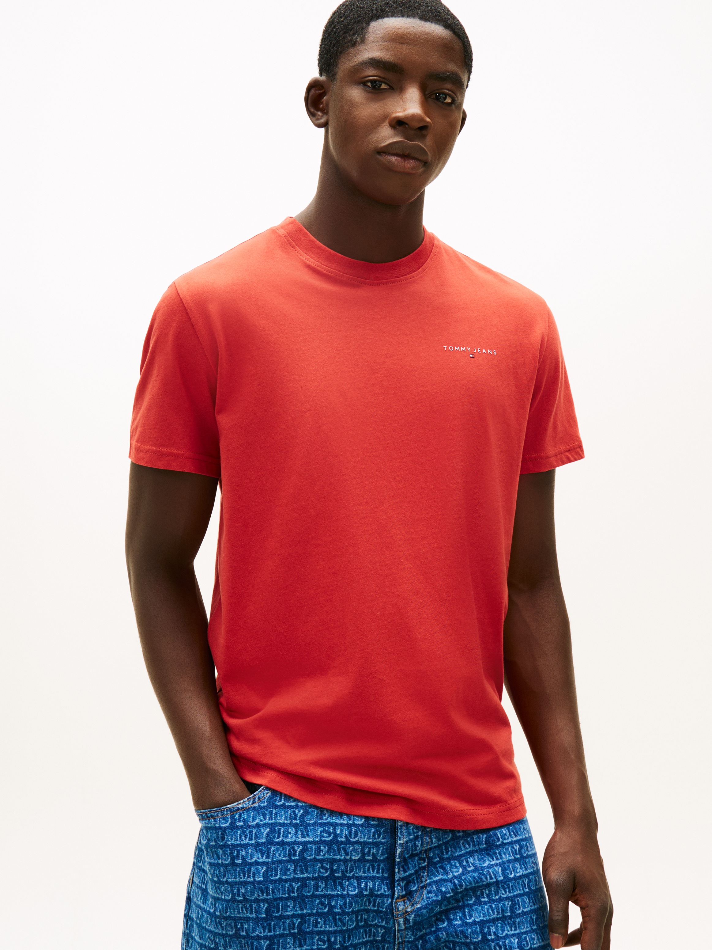 Tommy Jeans T-Shirt »TJM SLIM FIT LINEAR 2PACK« Packung, 2 tlg. Rundhals, Jersey