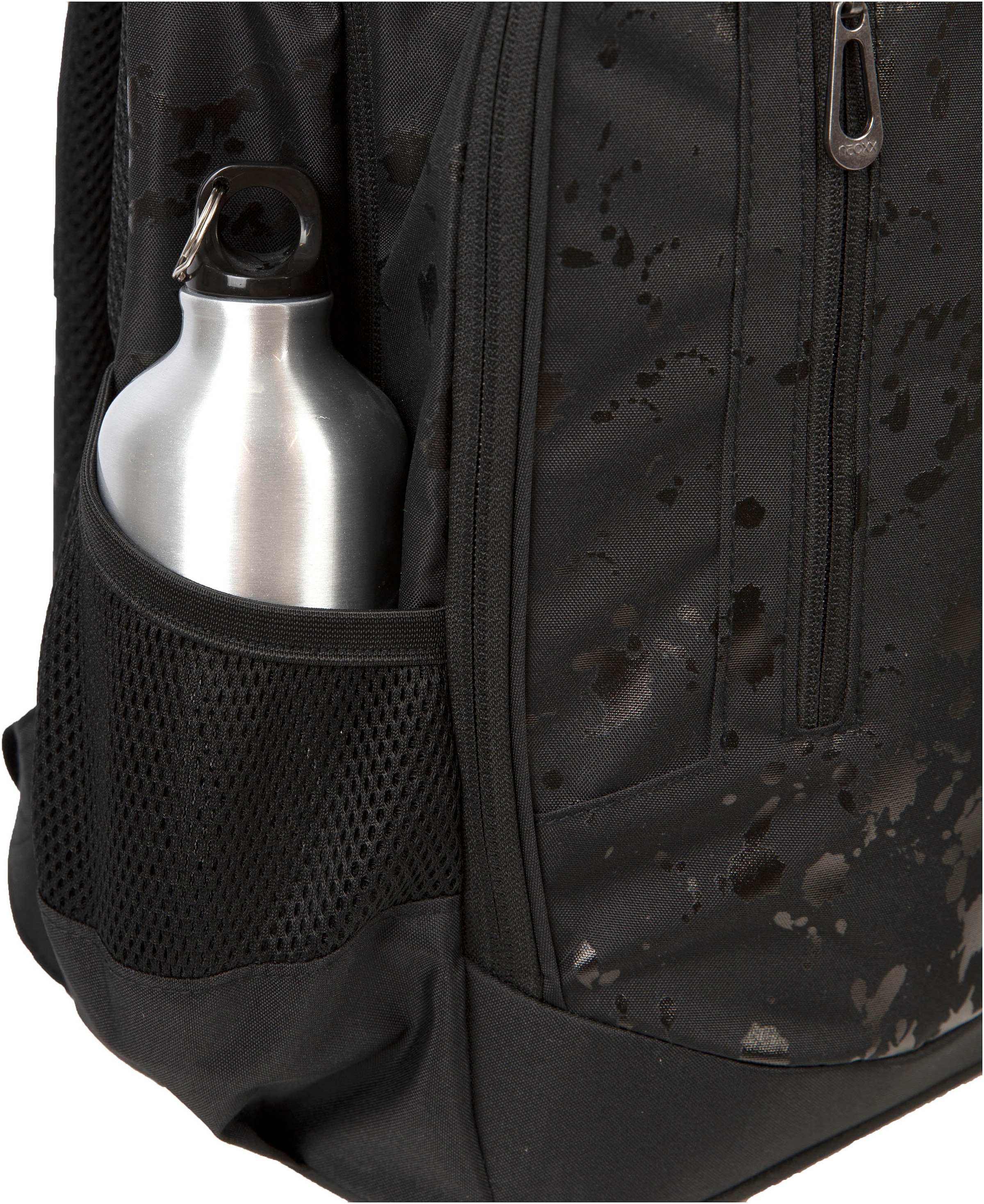 neoxx Schulrucksack »Flow, Splash Black«, teilweise aus recyceltem Material