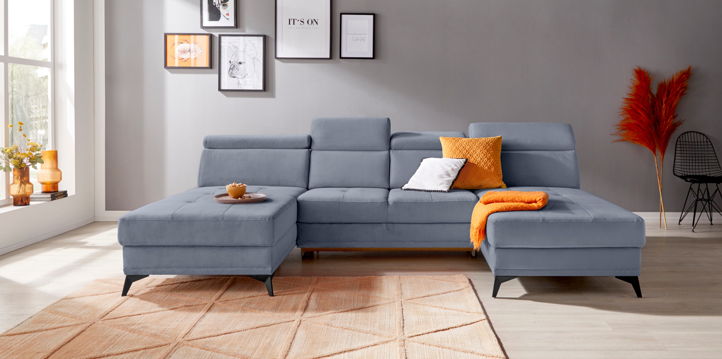 Home affaire Wohnlandschaft »Cardiz U-Form« inkl.Kopfteilverstellung und Fe günstig online kaufen