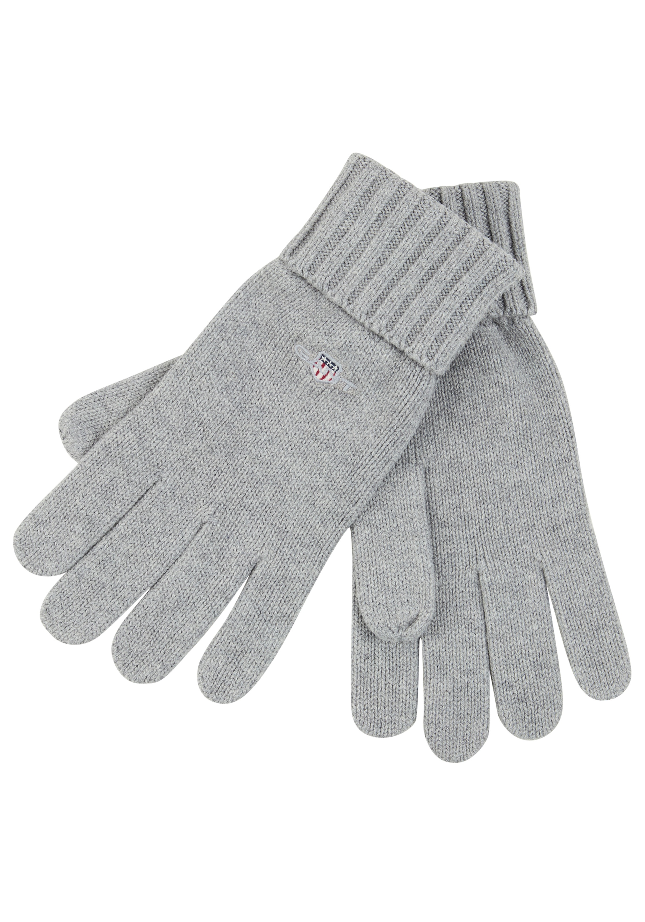 GANT Strickhandschuhe »COTTON BLEND LOGO« wärmend GREY MELANGE
