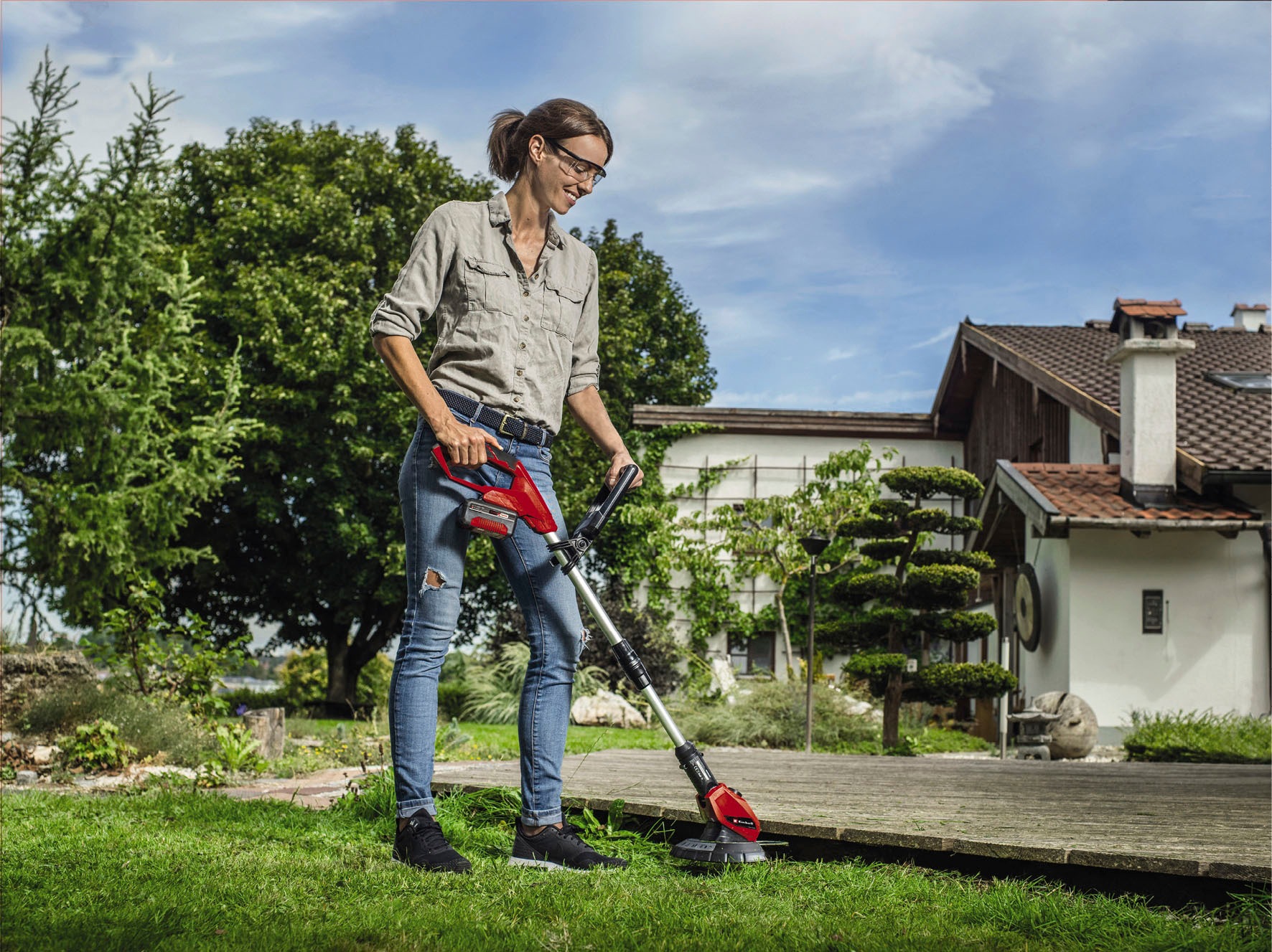 Einhell Akku-Rasentrimmer »Power X-Change GE-CT 18 Li-Solo+Ersatzmesser«, (21 St.), ohne Akku, ohne Ladegerät