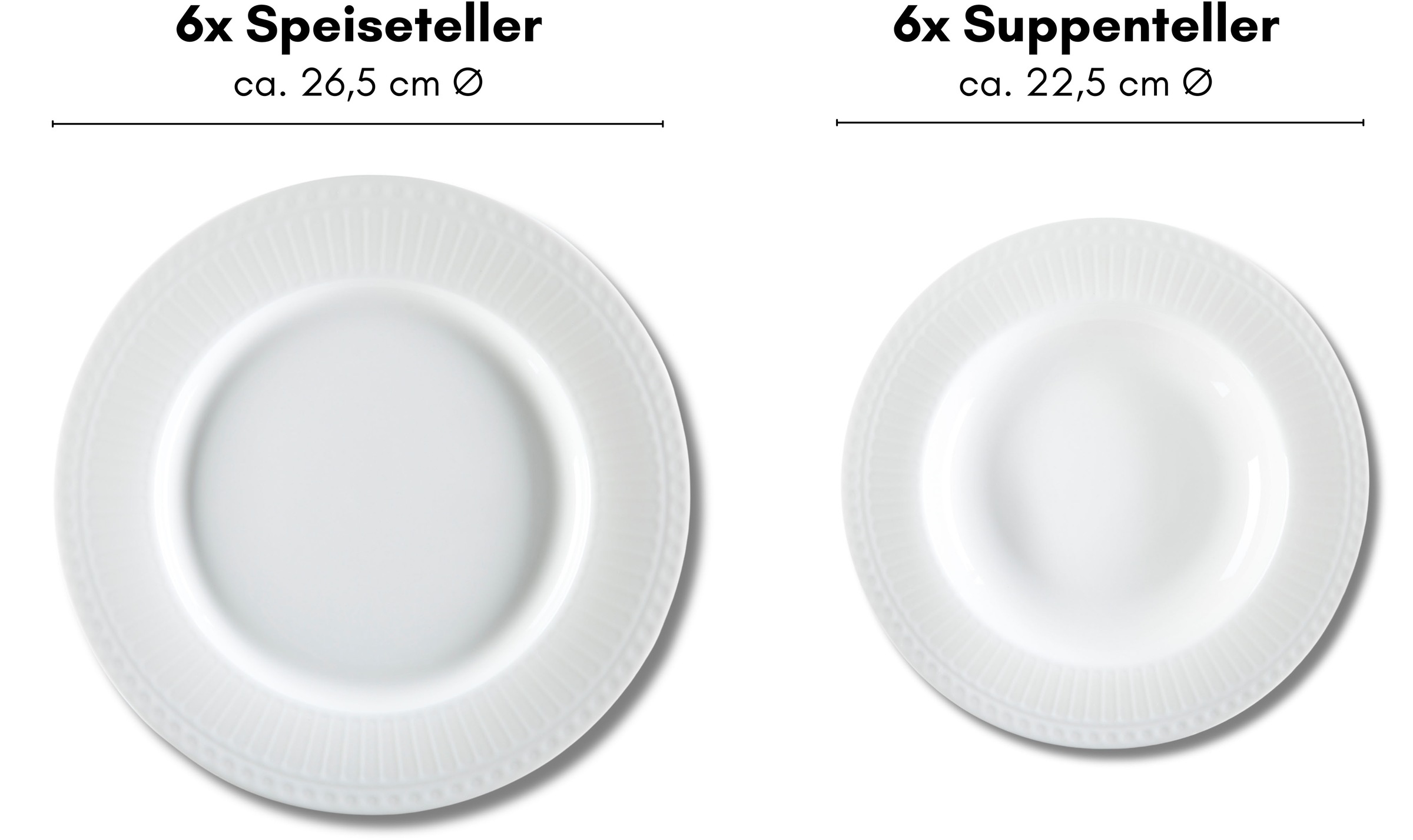 Ritzenhoff & Breker Tafelservice »Sofia«, (Set, 12 tlg.), Reliefdekoration