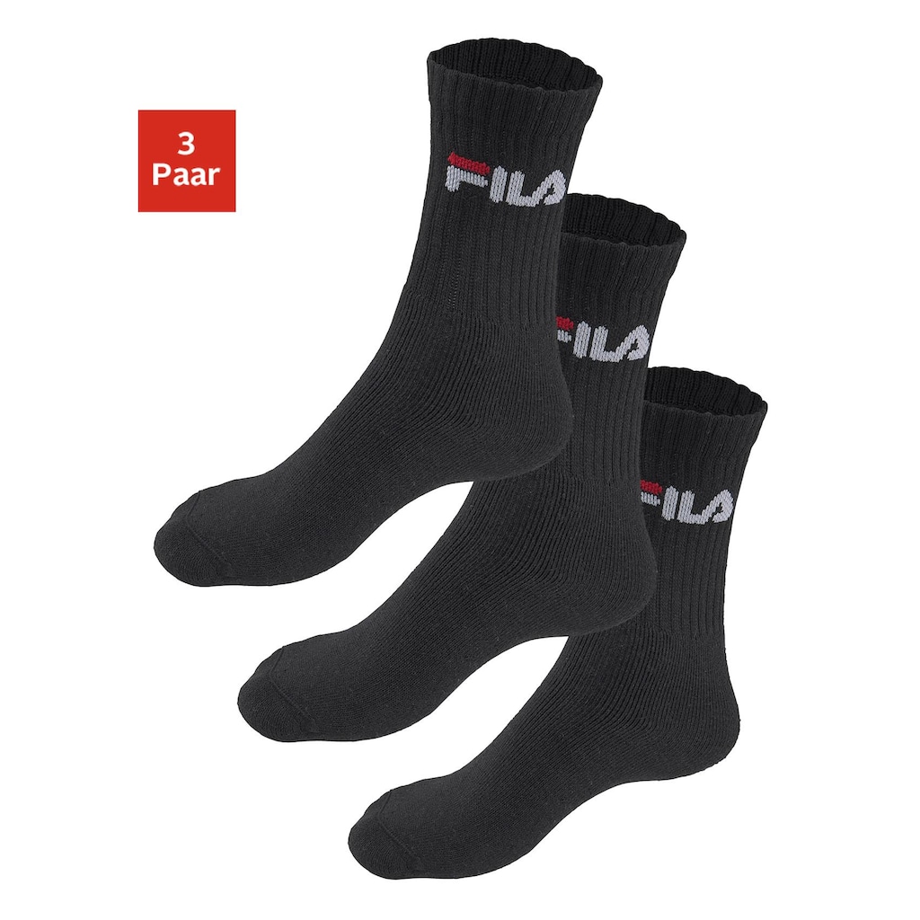 Fila Tennissocken, (3 Paar), mit verstärkten Belastungszonen