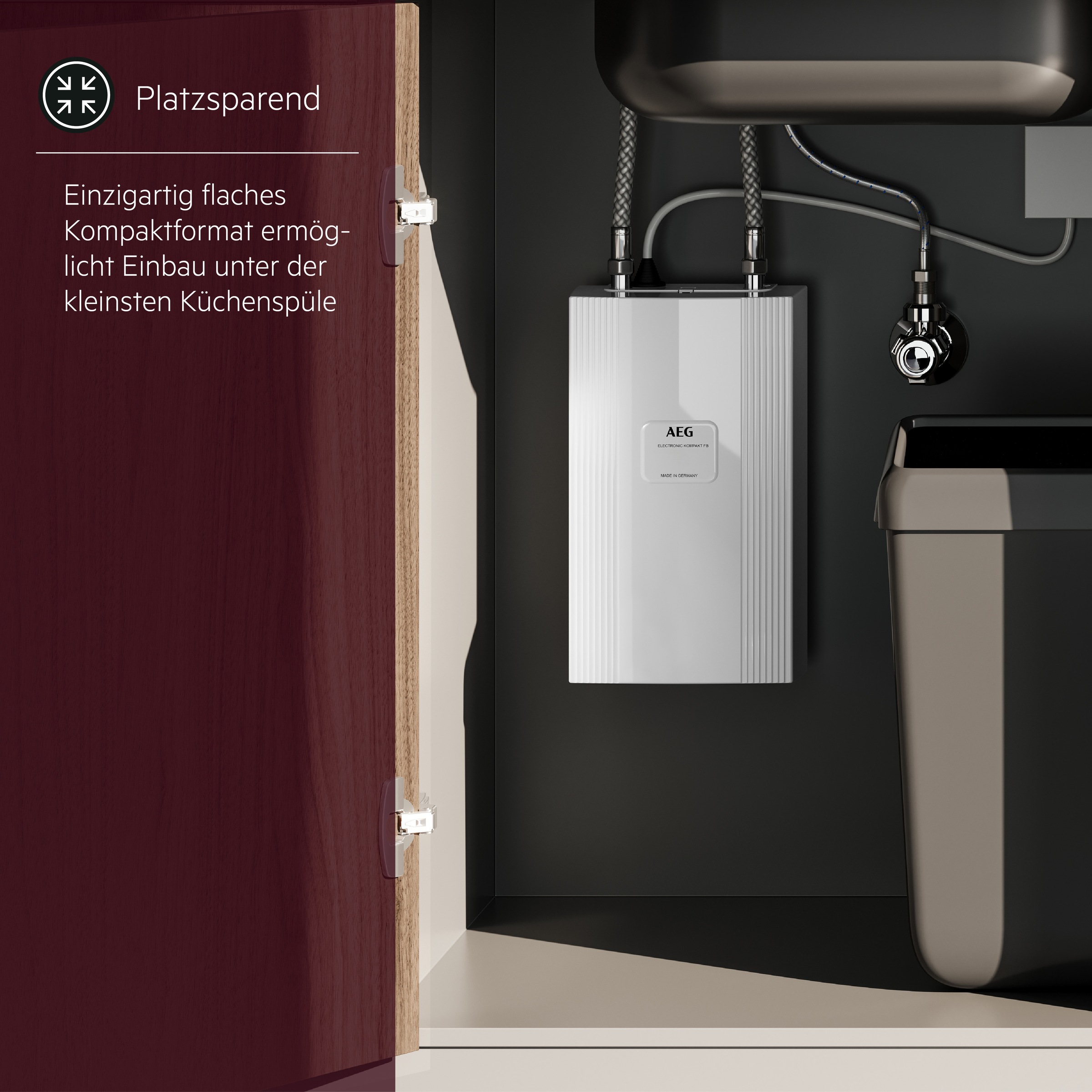 AEG Haustechnik Kompakt-Durchlauferhitzer »DDLE Kompakt 11/13 kW, umschaltbar für die Küche«, kompakt, ideal für unter die Küchenspüle