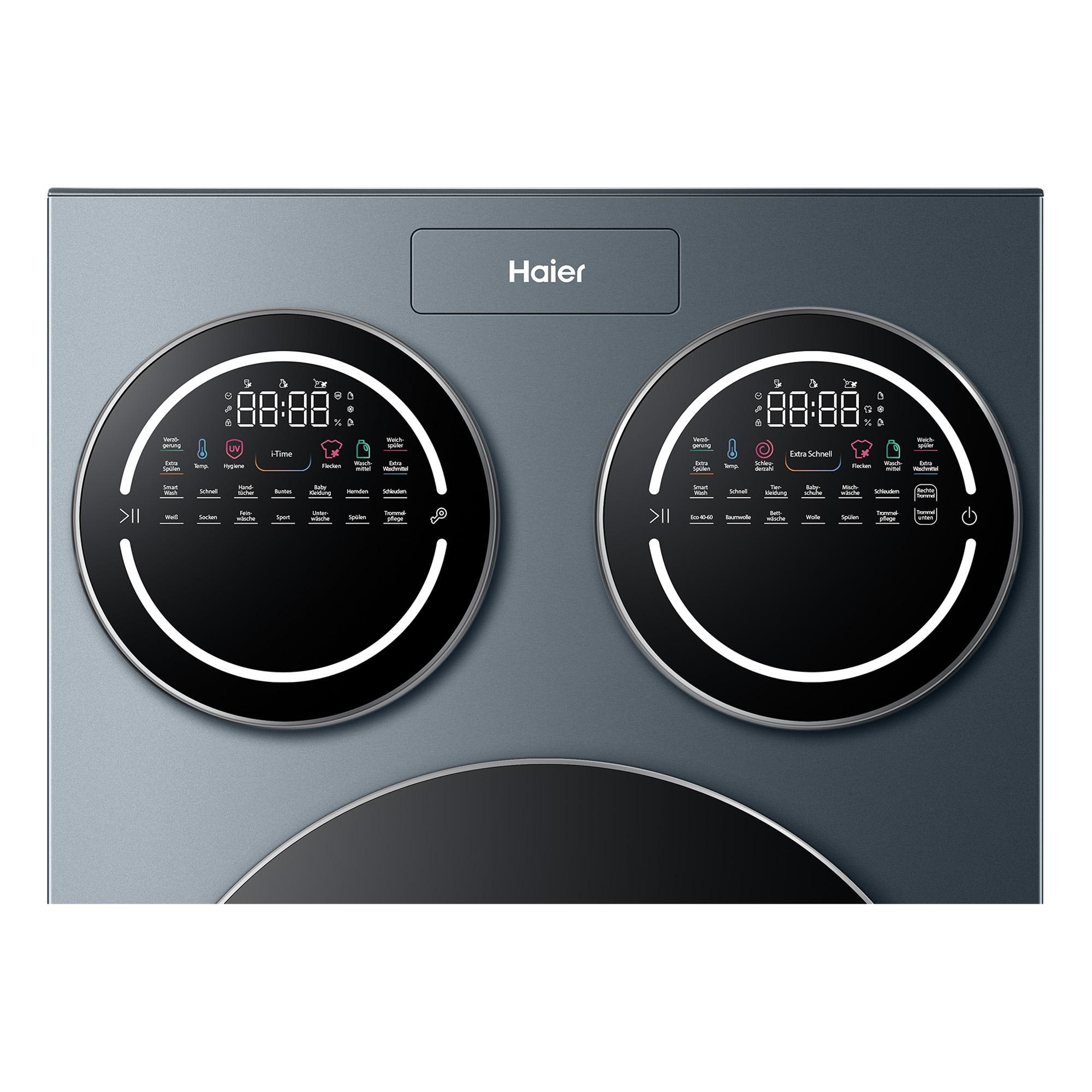 Haier Waschmaschine »HAMQD 410CBL9GN-84« 10 kg 1400 U/min 3 Trommeln (10 + 1 + 1 kg), Smart Dosing