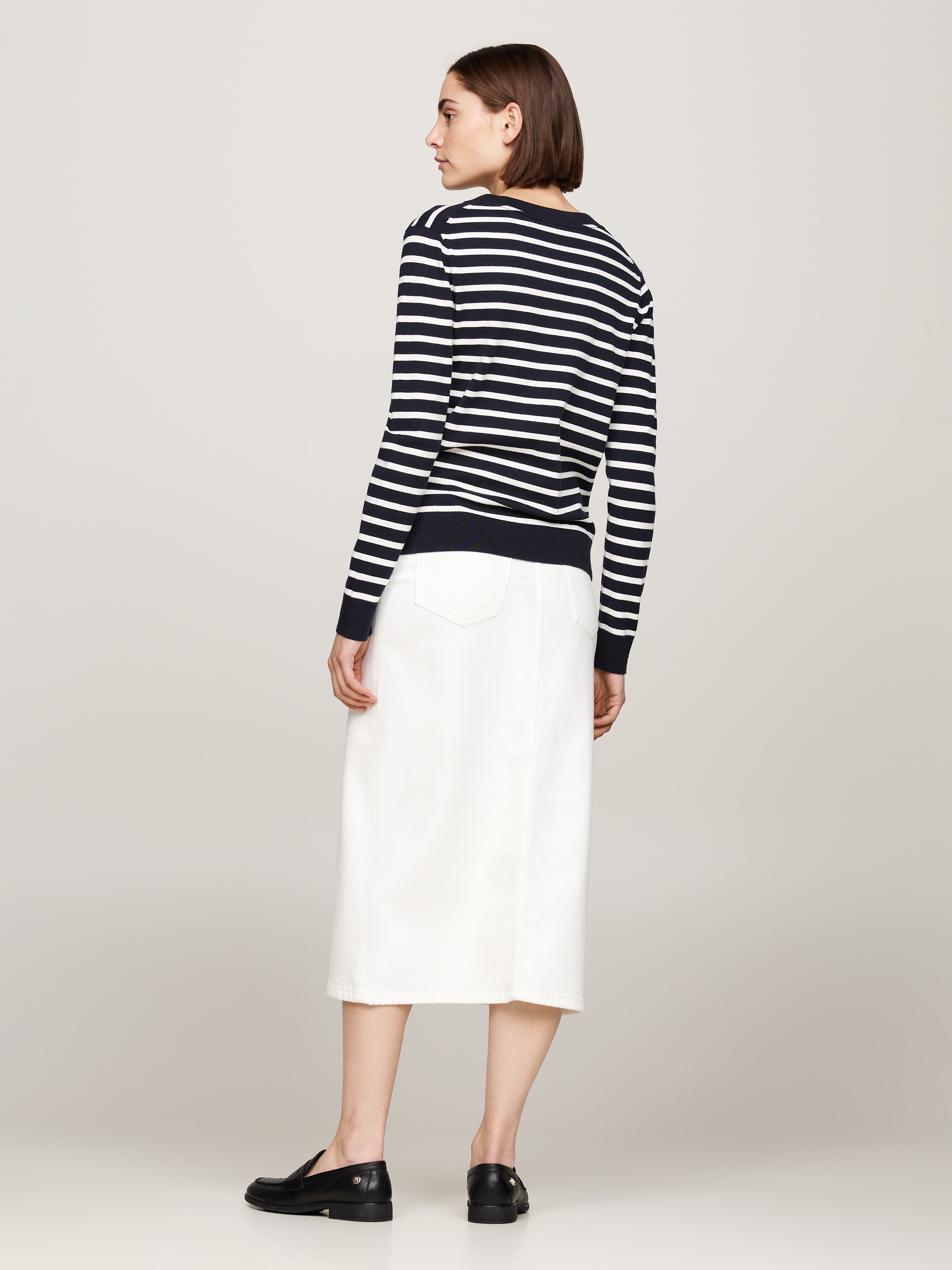 Tommy Hilfiger V-Ausschnitt-Pullover, mit Logo-Stickerei