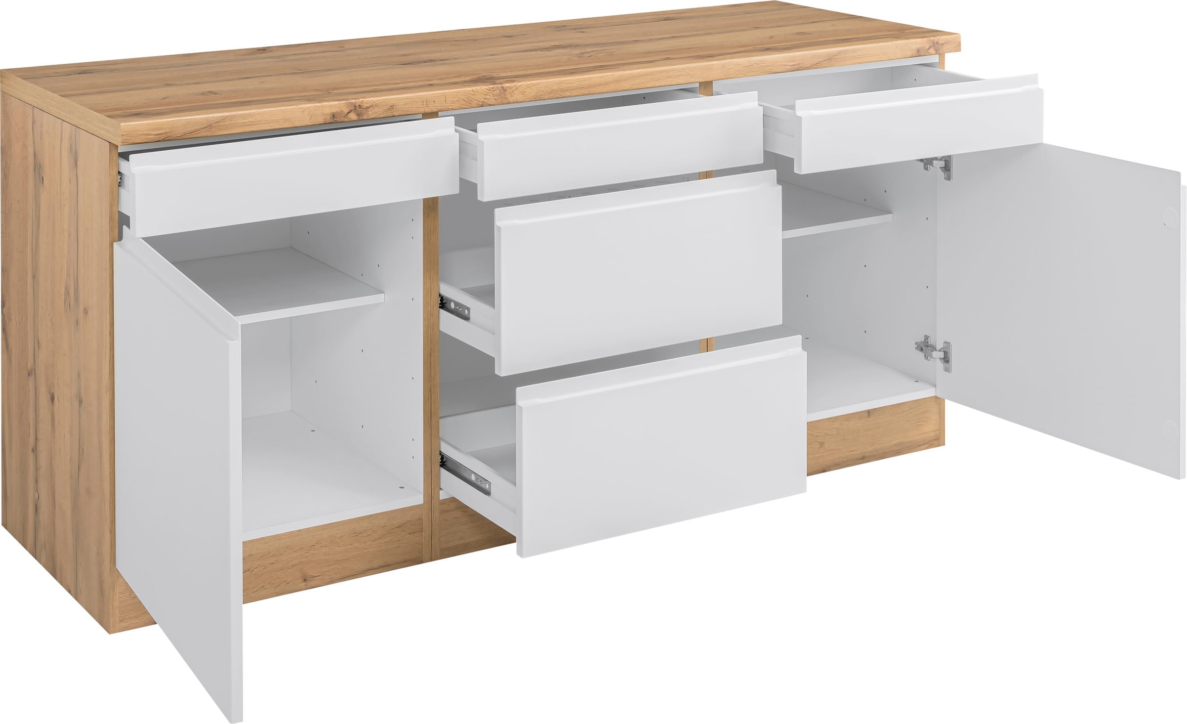 KOCHSTATION Unterschrank »KS-Bruneck« >>Bruneck<< 180 cm breit, für viel Stauraum, hochwertige MDF-Fronten