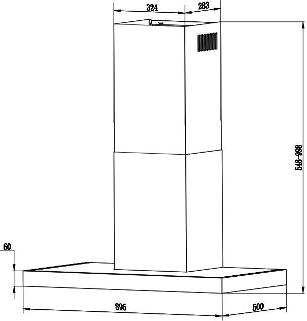 RESPEKTA Wandhaube »CH 44090 GAM«, 90 cm, 3 Leistungsstufen, Touch-Control, Ab- und Umluftfähig