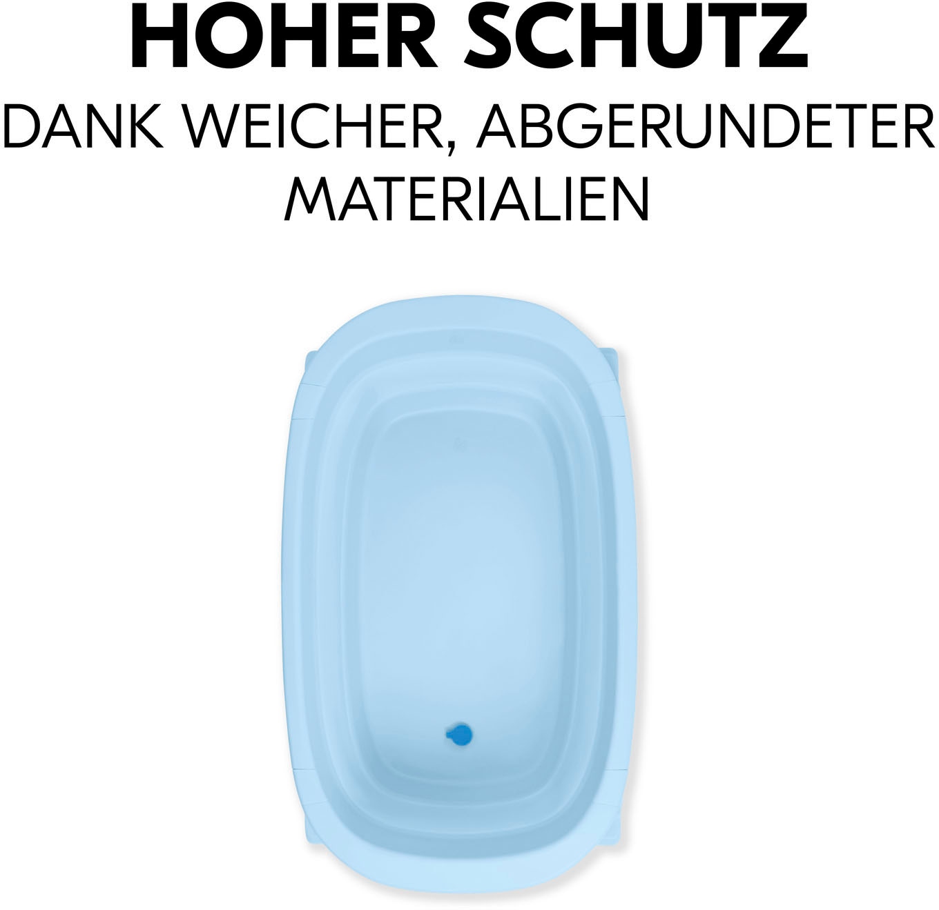 Hauck Babybadewanne »Wash N Fold M, Light Blue«, Faltbadewanne mit Wassertemperaturmessung am Ablaufstopfen