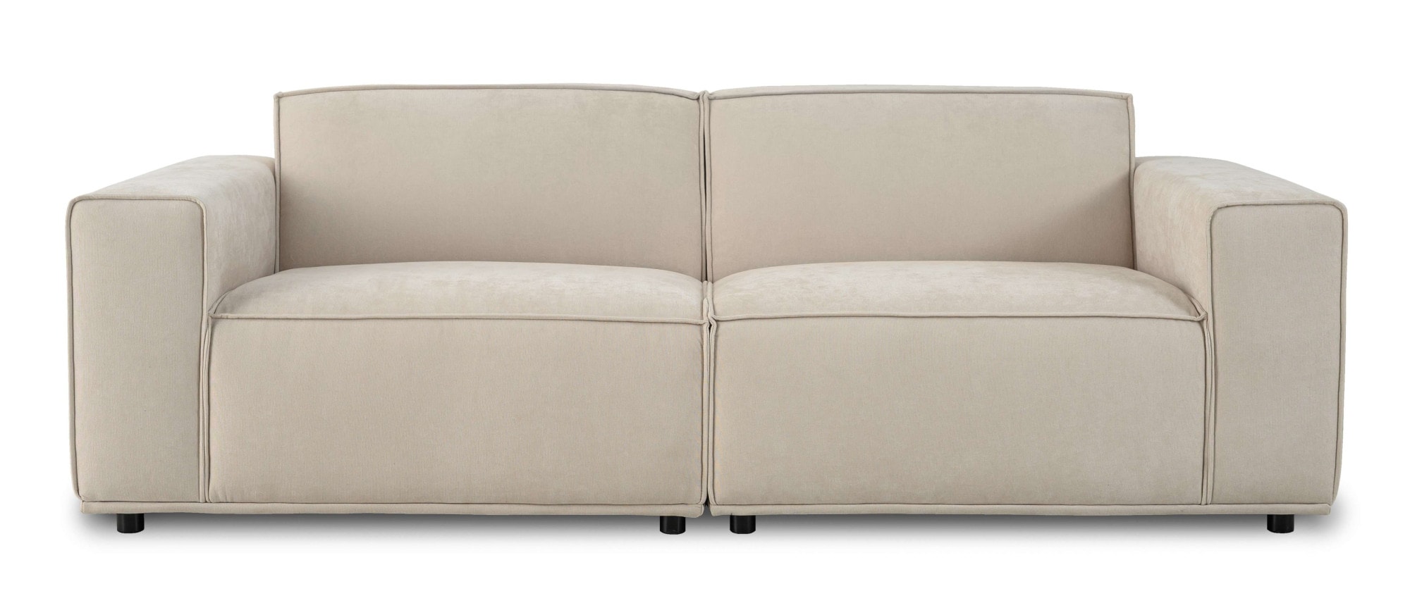 Home affaire 3-Sitzer »Avelin, 228 cm, Chenille, Struktur-Boucle«, mit Wellenunterfederung, Kedernaht, bodentief, Skandi-Design