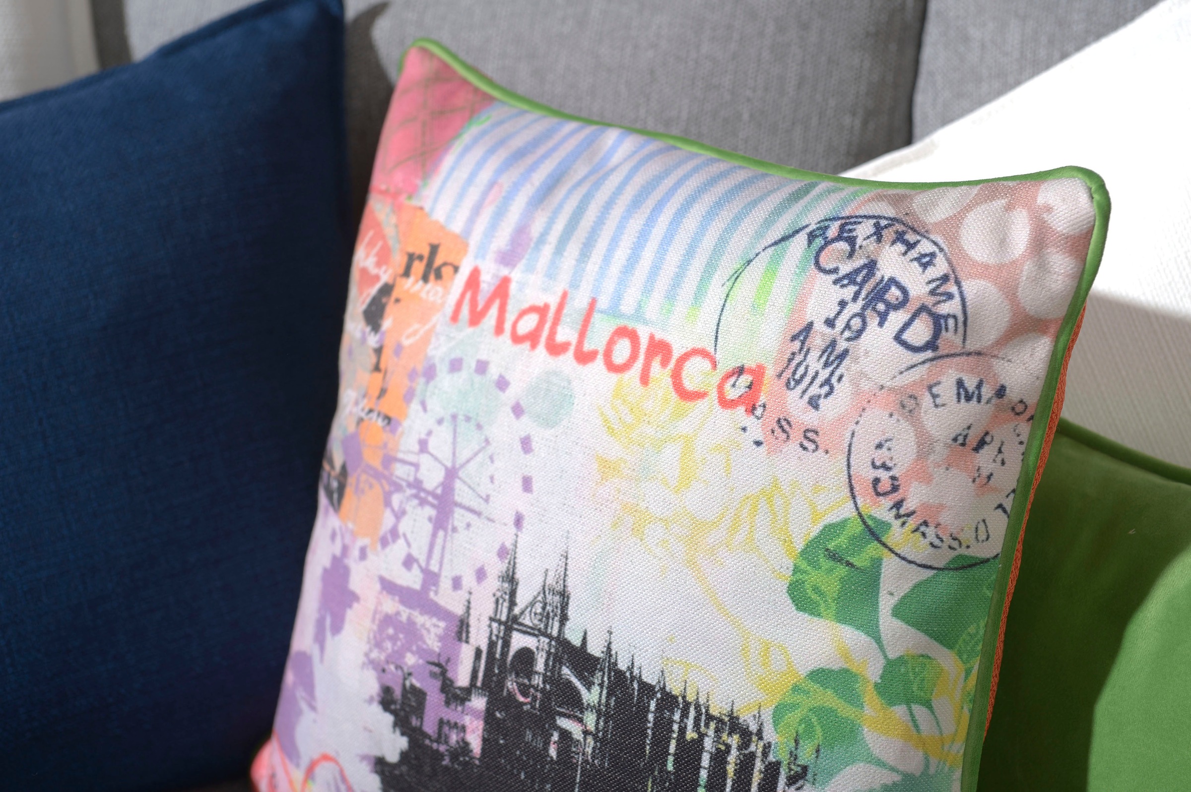 H.O.C.K. Dekokissen »Lieblingsstädte MALLORCA«, mit Mallorca-Motiv, Wendekissenhülle mit Füllung, 1 Stück