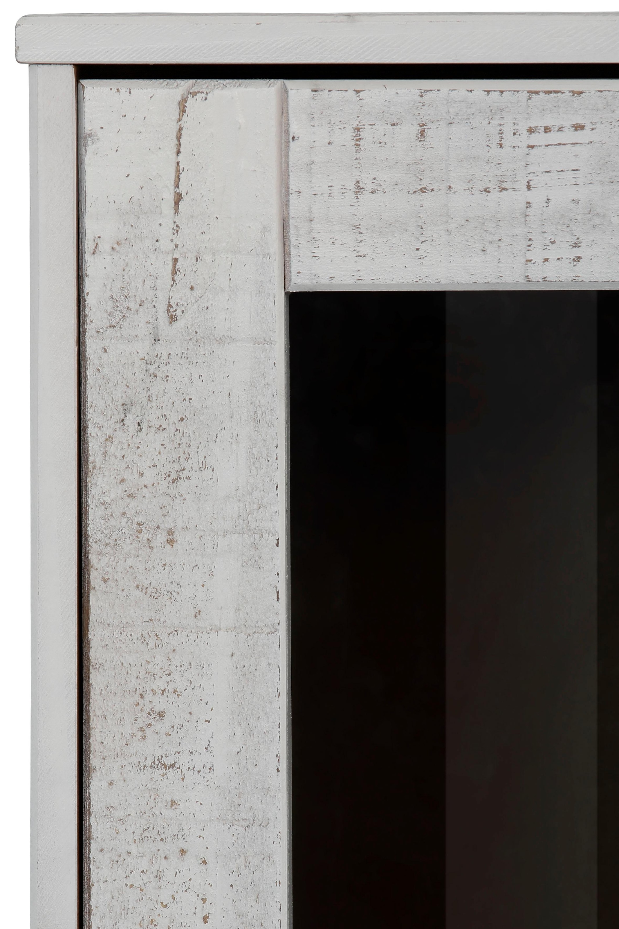 Home affaire Vitrine »Freya«, 91 cm Kiefernholz, kaufen Raten auf aus mit Beinen, massivem Breite rohrförmigen