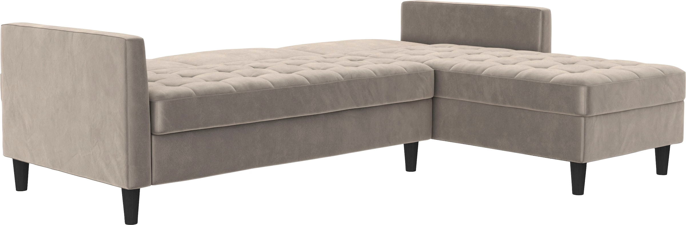 Dorel Home Ecksofa »Presley, L-Form,«, Ecksofa mit Bett-Funktion und Stauraum, verstellbare Rückenlehne