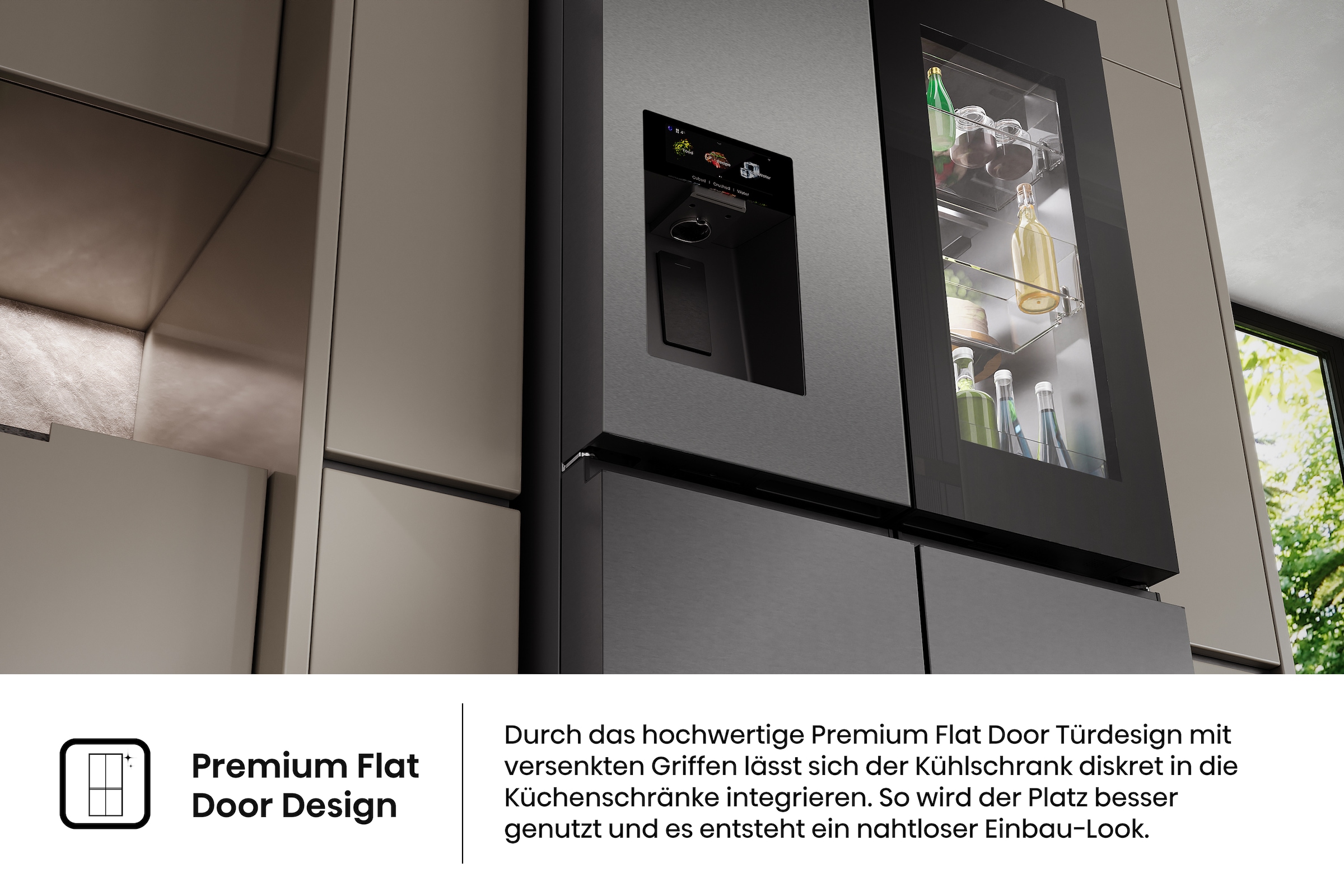 Hisense Multi Door »RQ600P7SKE« 179 cm hoch 91,4 cm breit PureViewDoor - immer sehen was im Kühlschrank ist