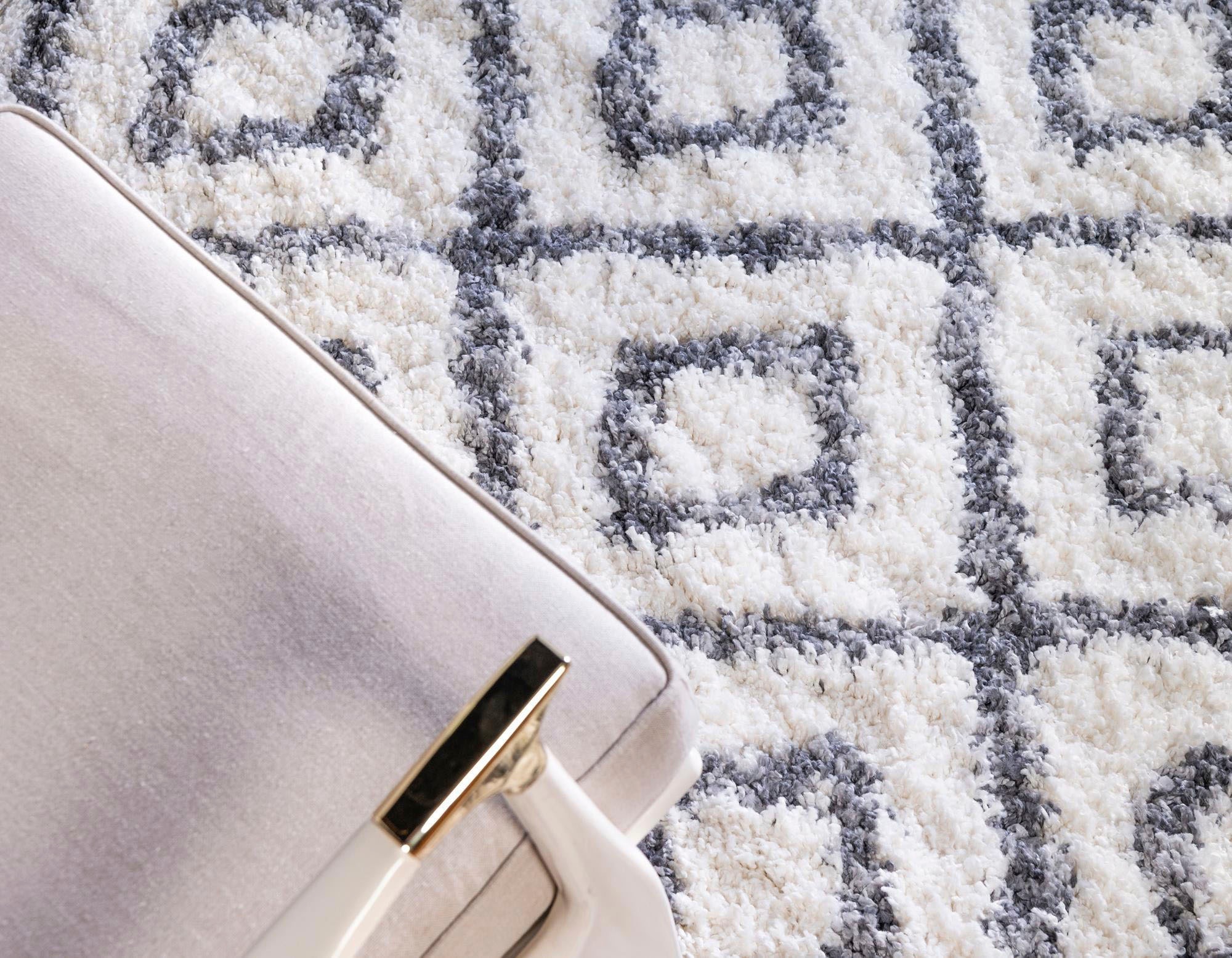 Myflair Möbel & Accessoires Hochflor-Teppich »Top Shag, LAGERRÄUMUNG!«, rechteckig, 32 mm Höhe, gewebt, Rauten Design, melierte Optik, weich & kuschelig, mit Fransen