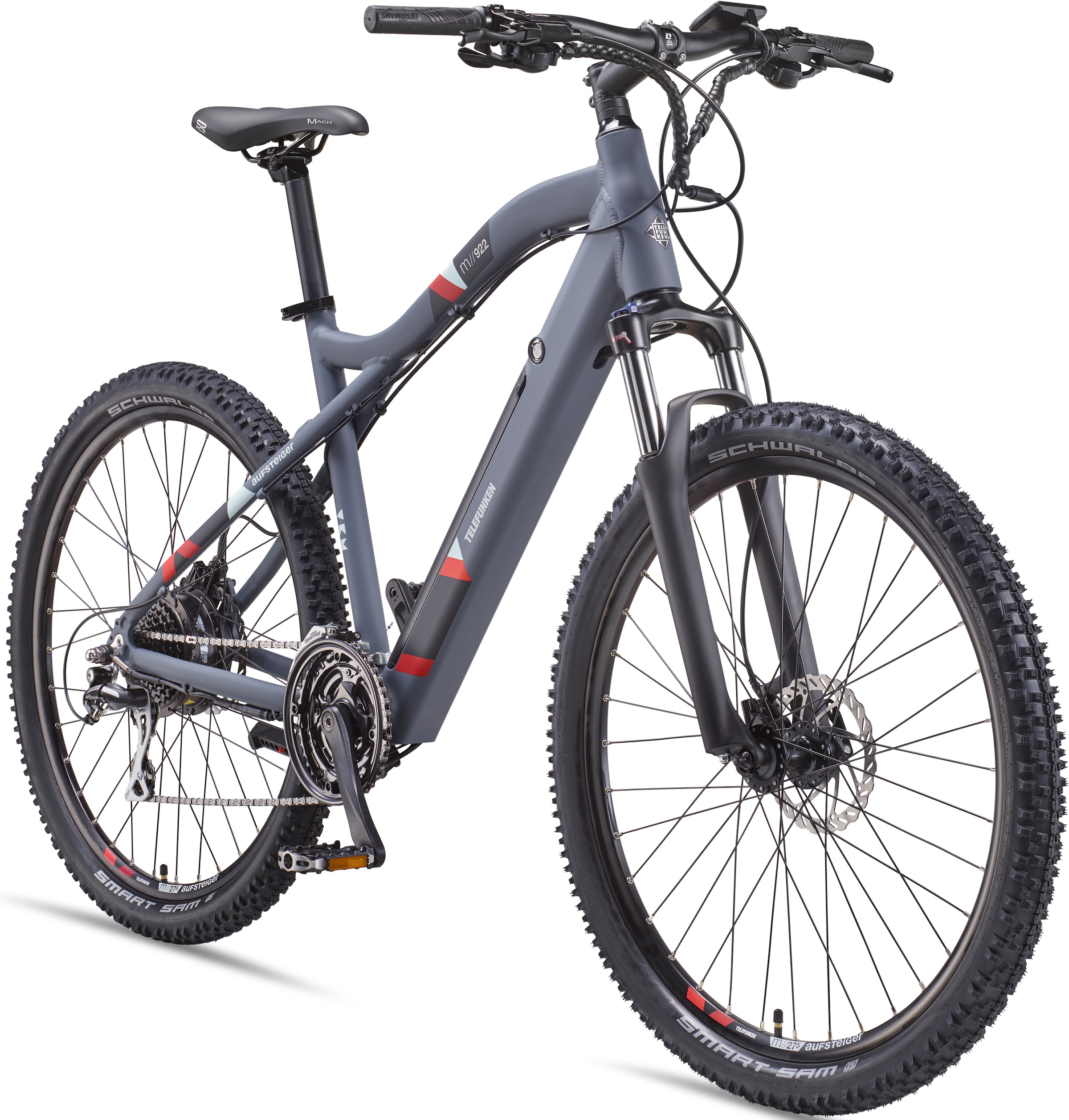 Telefunken E-Bike »Aufsteiger M922«, 24 Gang, Shimano, Acera, Heckmotor 250 W, Pedelec, Elektrofahrrad für Damen u. Herren, MTB, Mountainbike