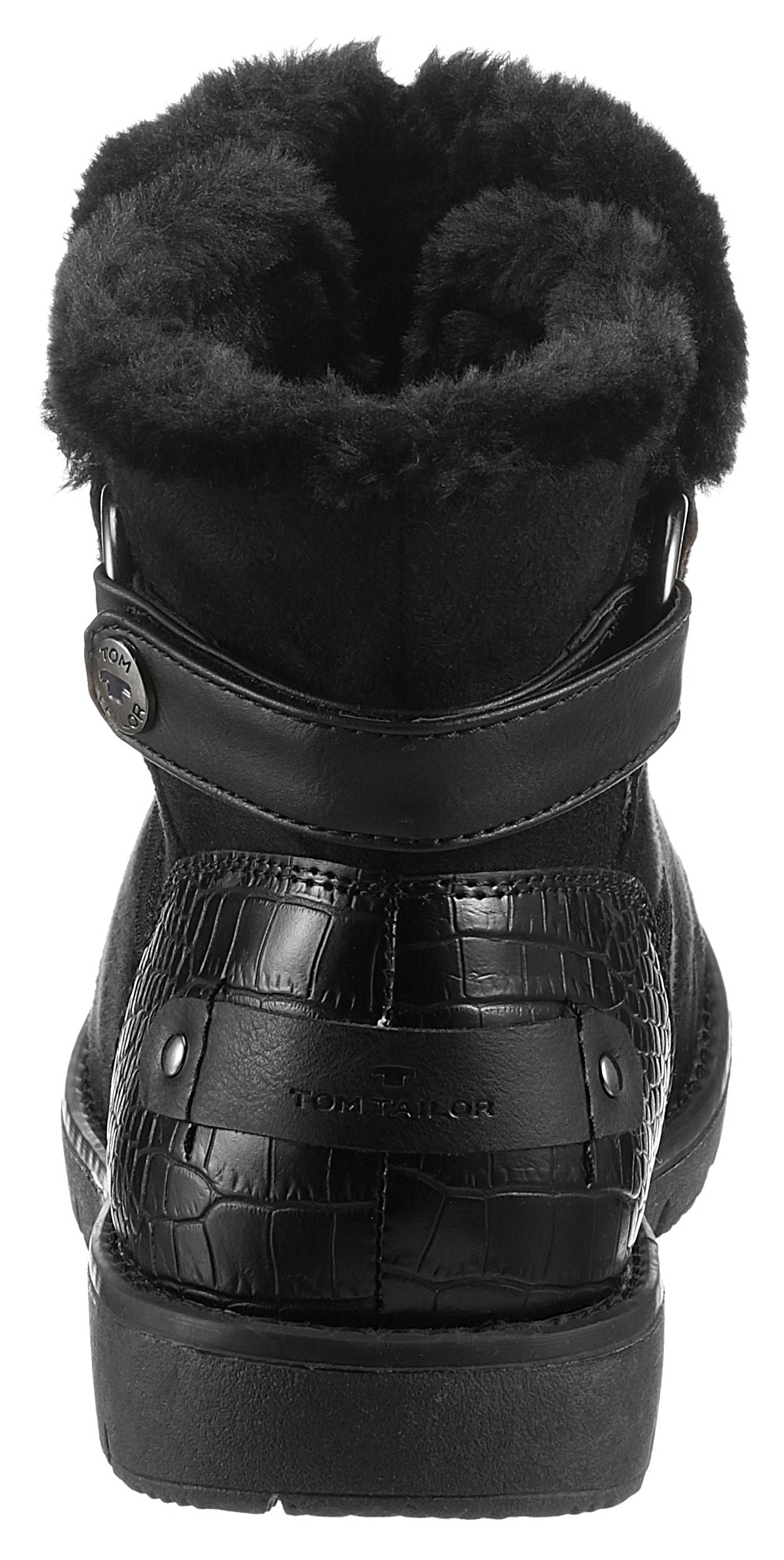 TOM TAILOR Winterboots, mit Krokoprägung an der Ferse