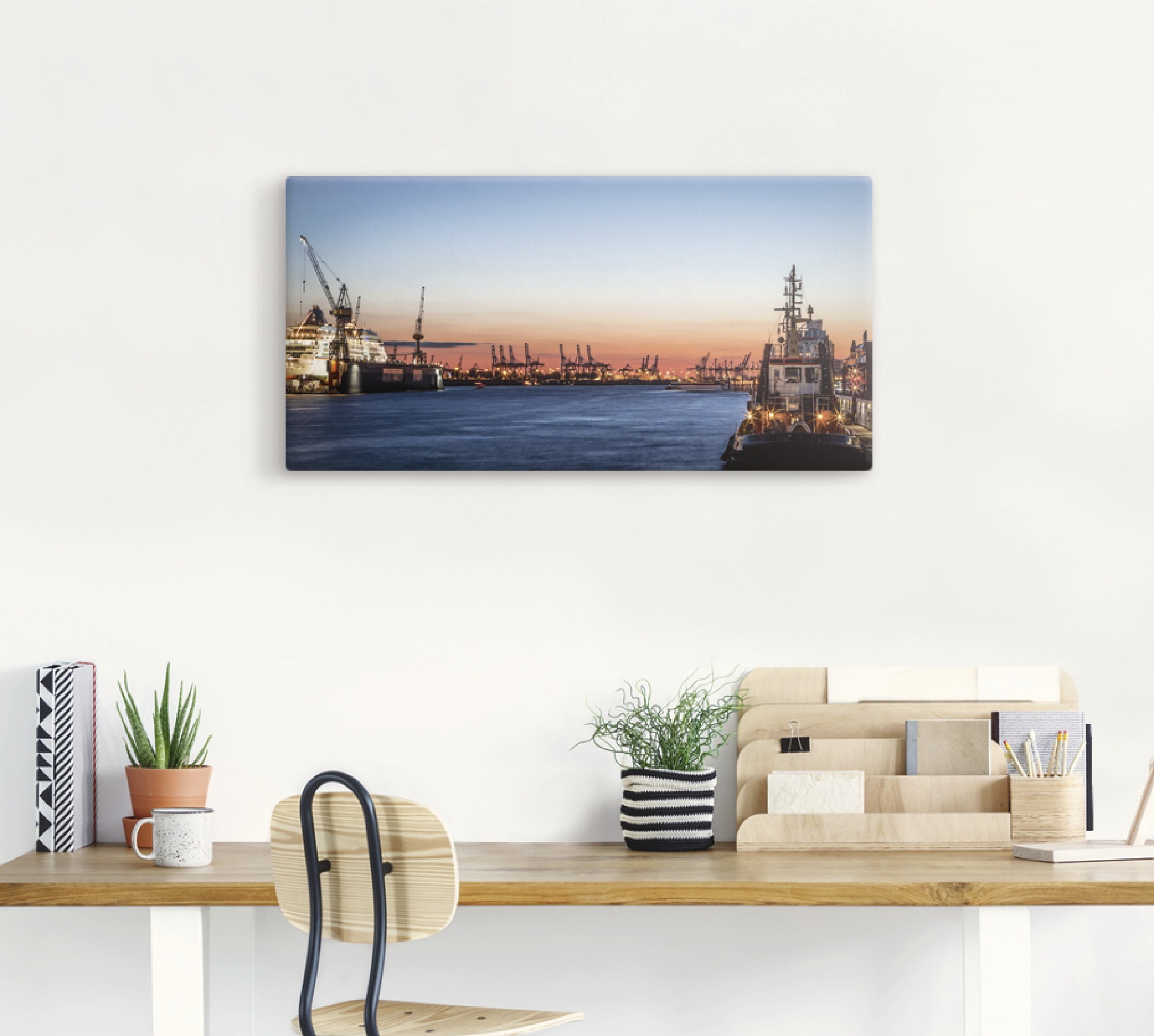 Artland Leinwandbild »Hamburger Hafen« Deutschland 1 Stk. tlg. auf Keilrahm günstig online kaufen