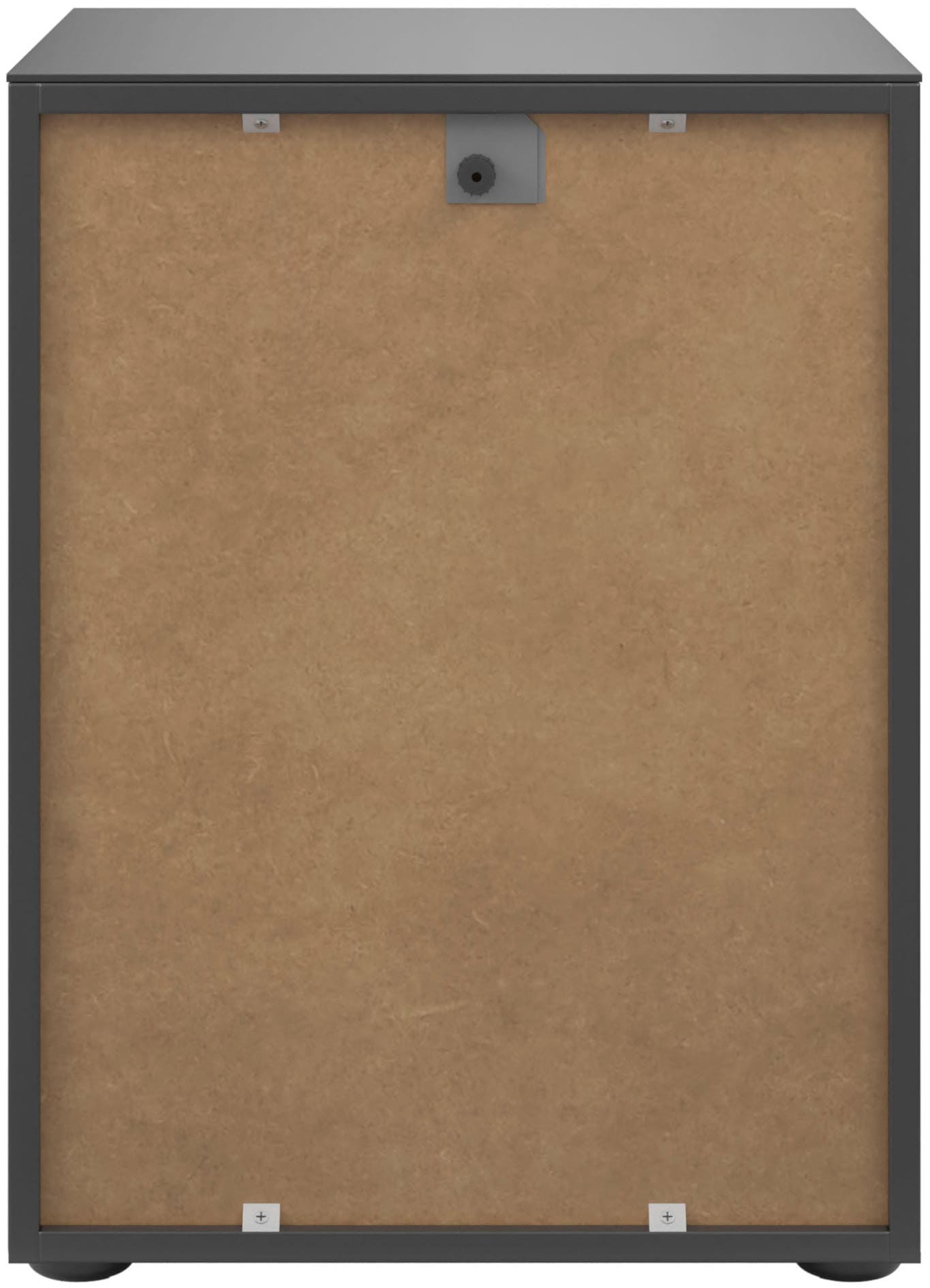 Manjana Möbel Nachtkommode »Nachtkommode mit Chrom oder Schwarz matten Metallgriffen«